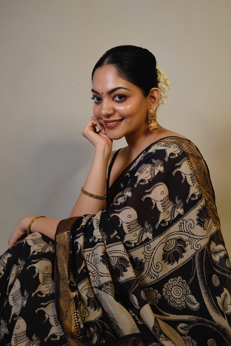 Cow Print Saree Vedhika Fashion Studio cow-print-saree-vedhika-fashion-studio