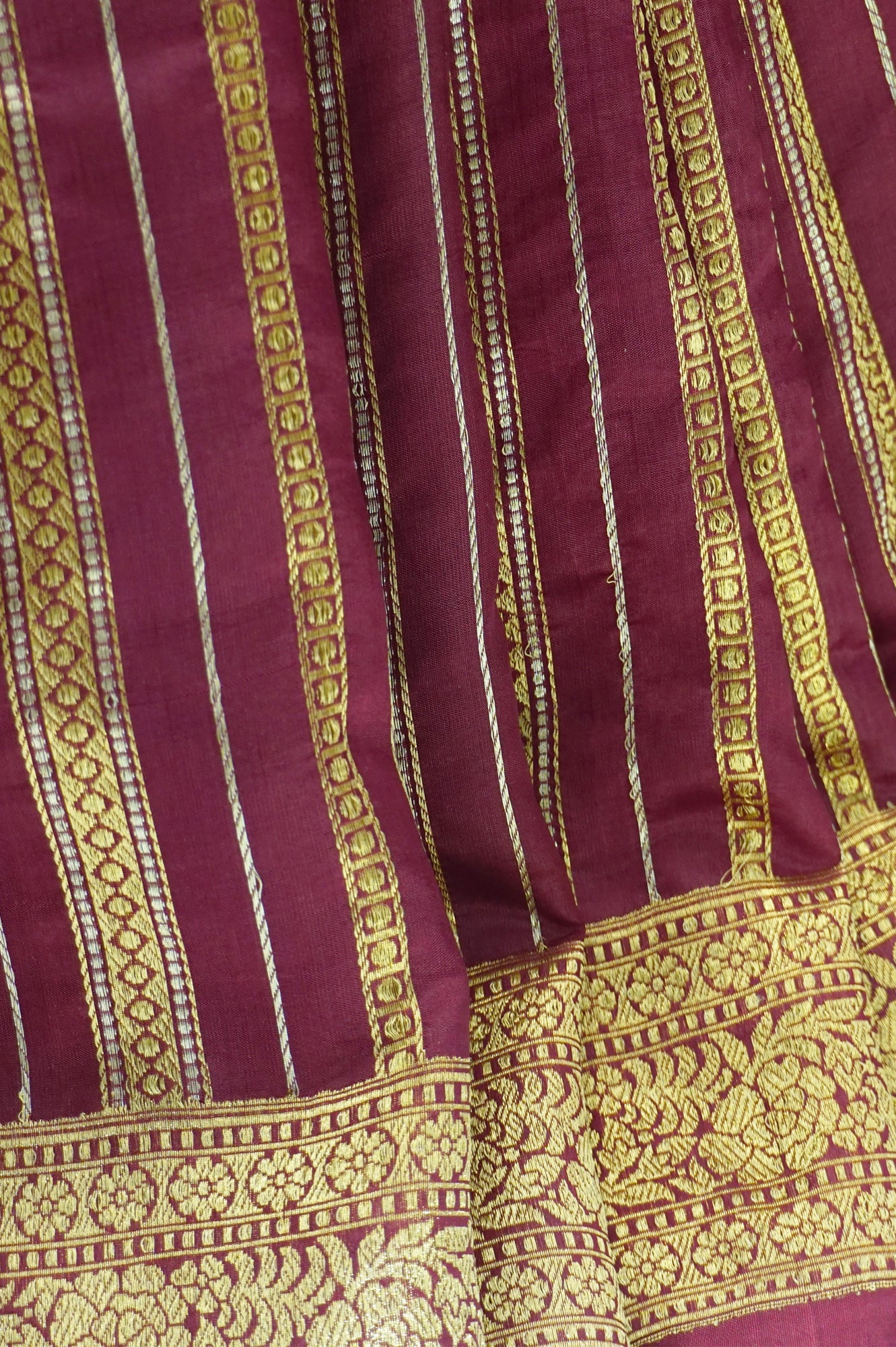 Wine Colour  Banarasi Silk Sari