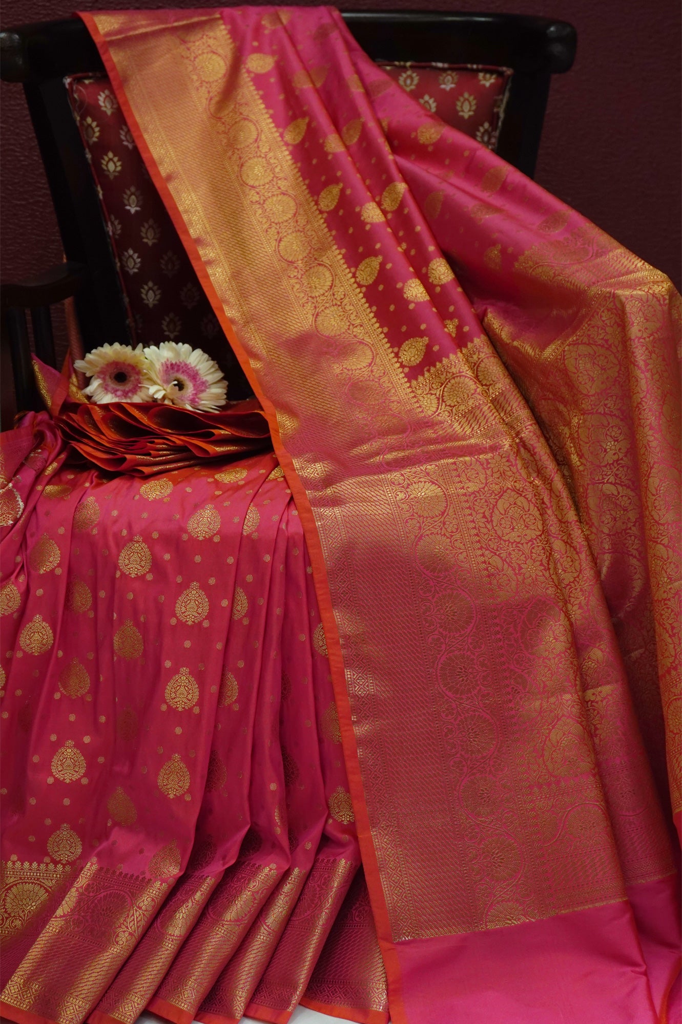 Pink Colour  Banarasi Silk  Sari