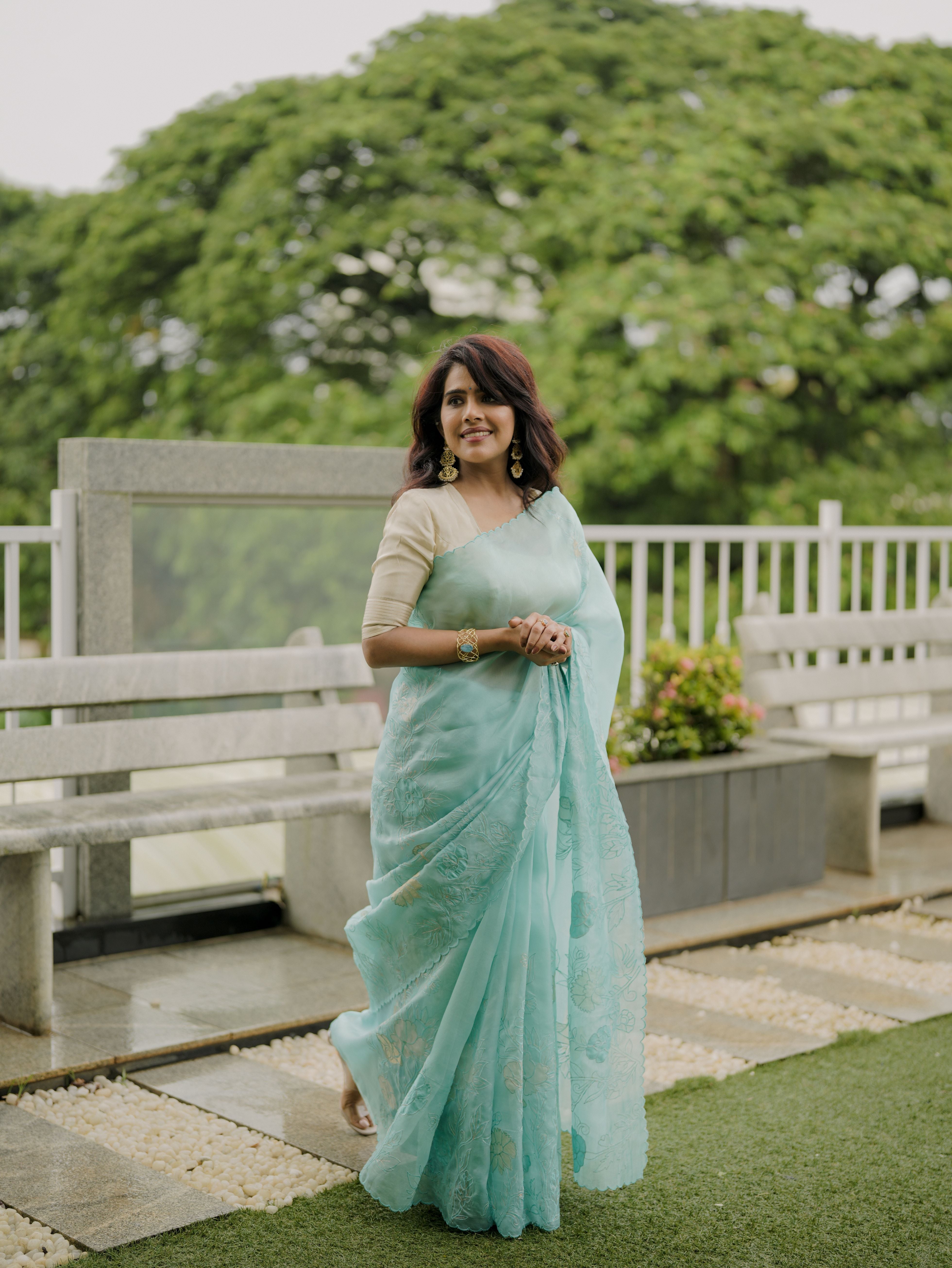 Blue Organza Silk