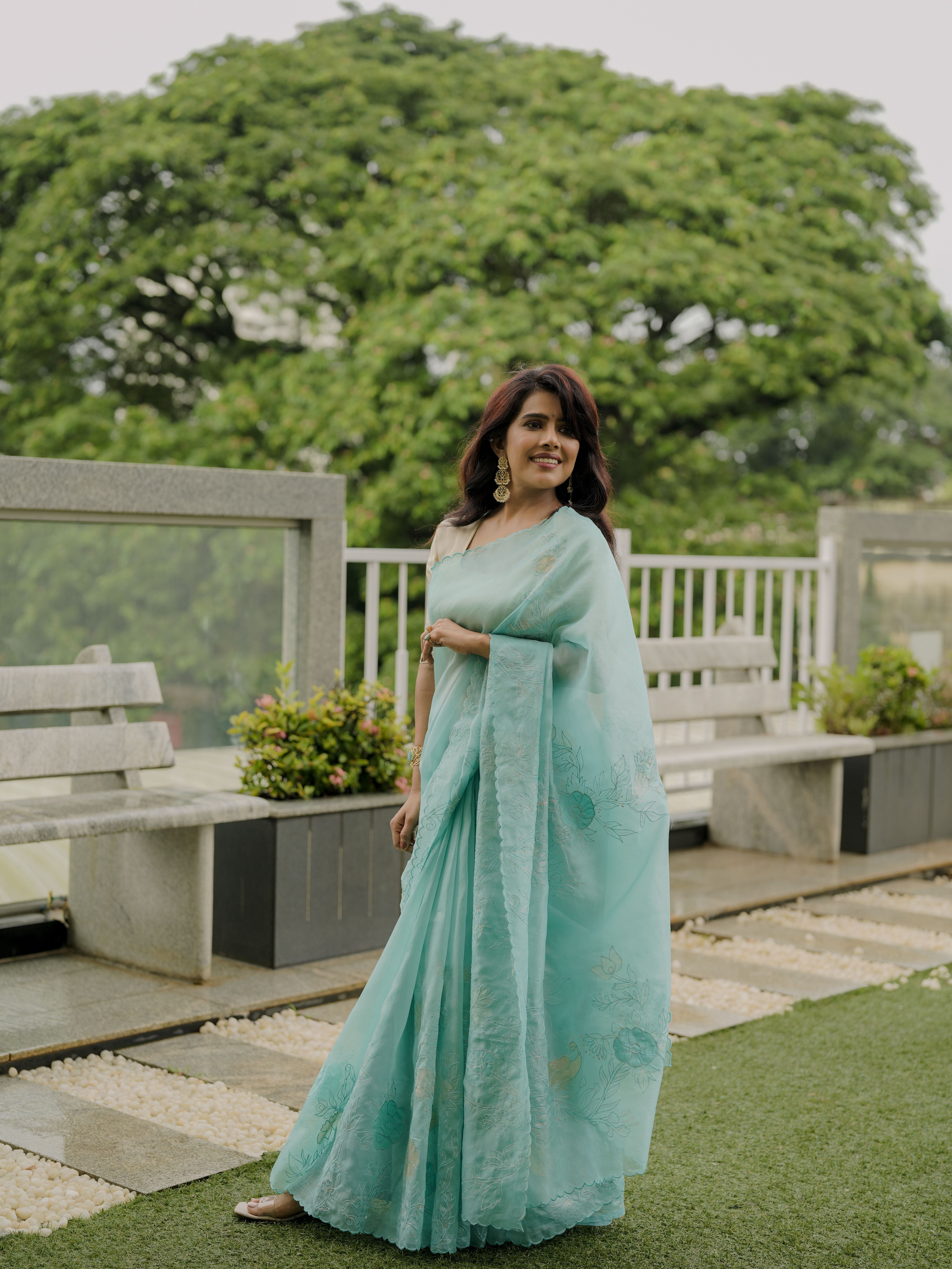 Blue Organza Silk