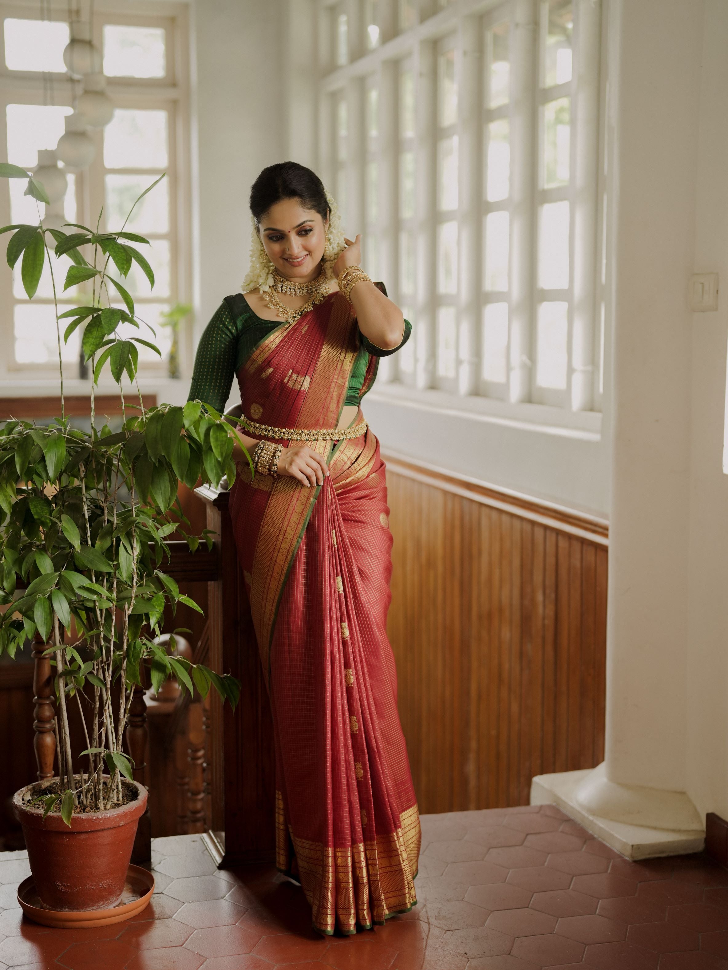 Arakku Red Kattam Design Bridal Sari