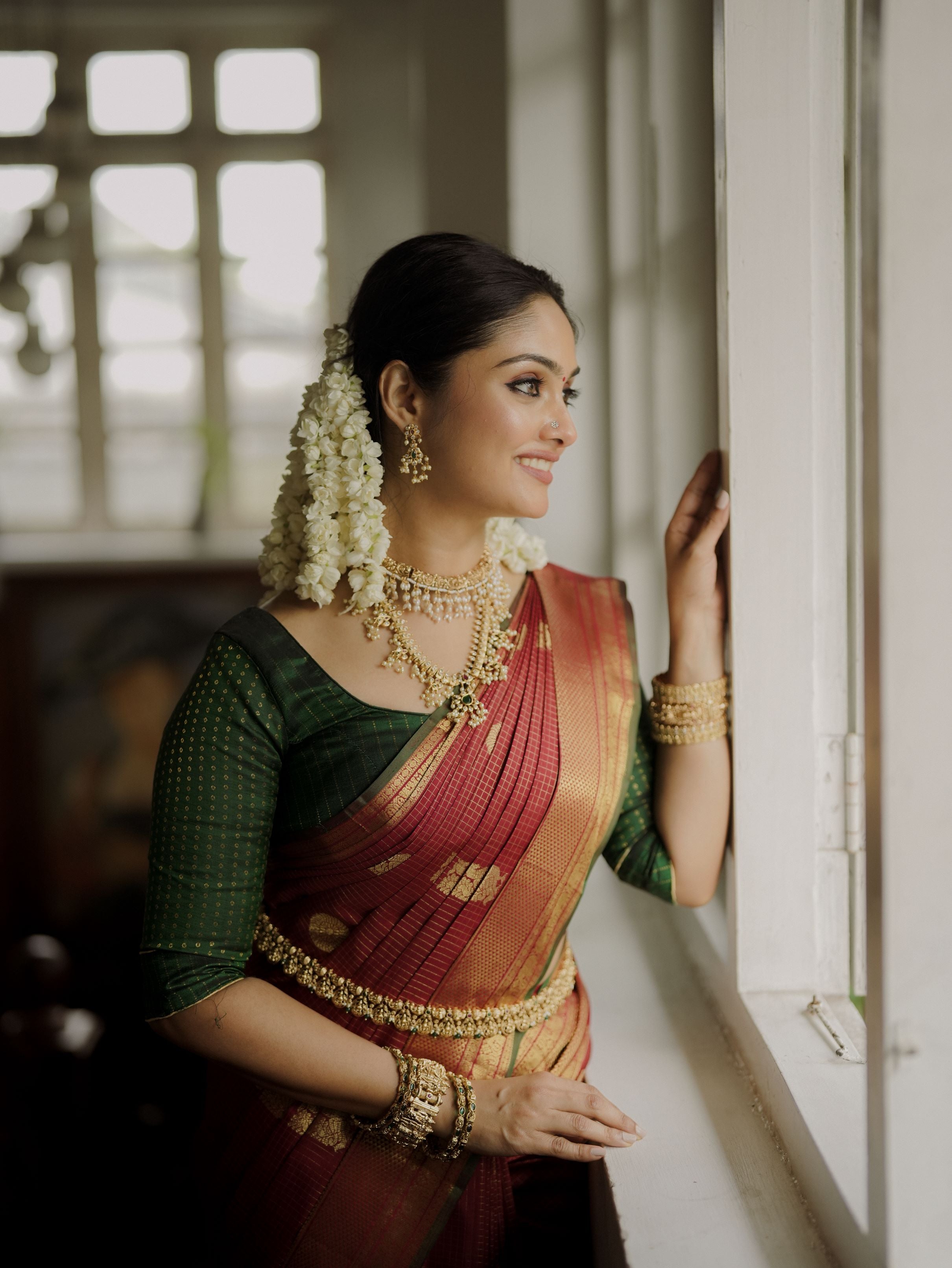 Arakku Red Kattam Design Bridal Sari