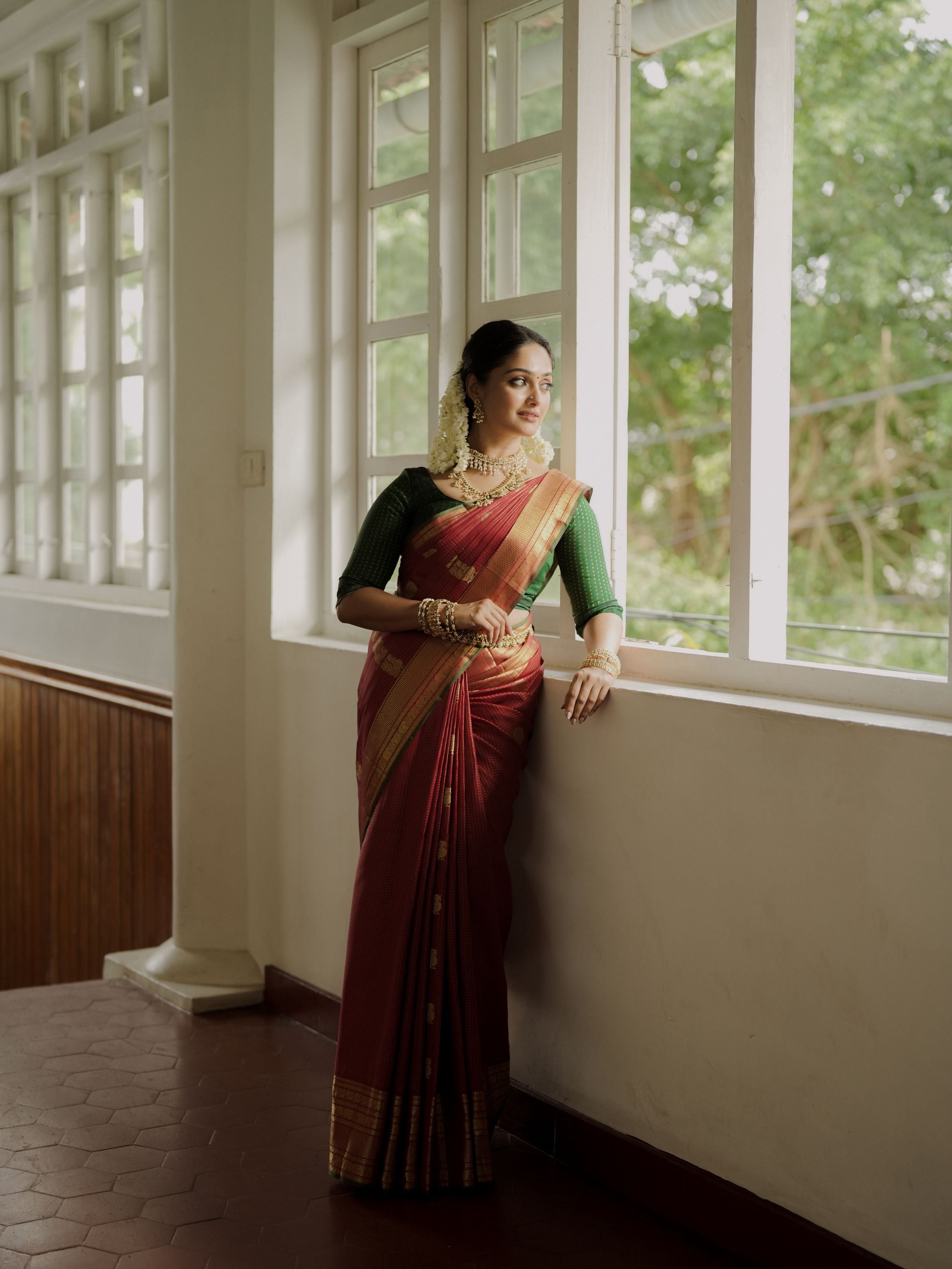 Arakku Red Kattam Design Bridal Sari