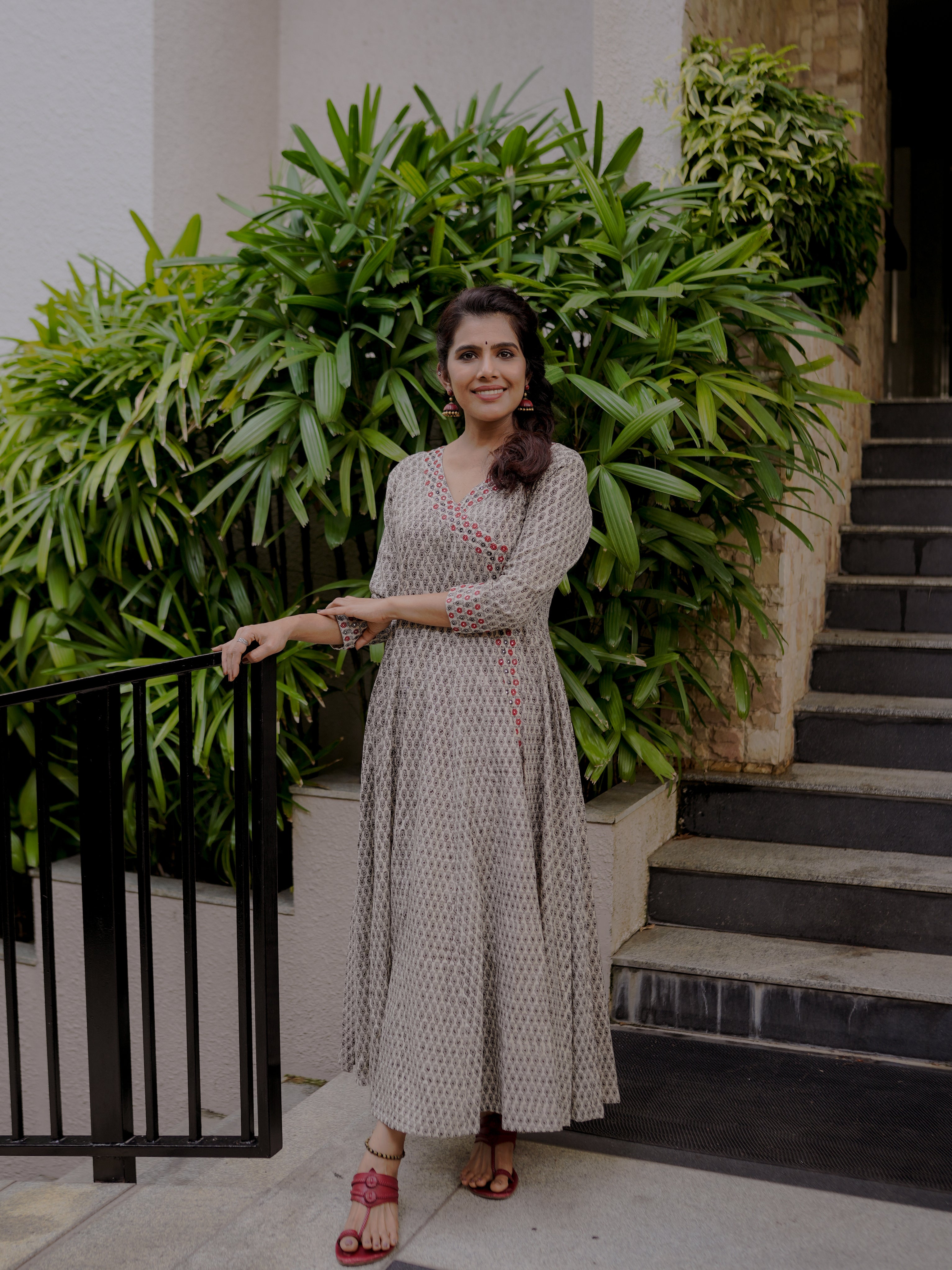 Bagru Print Anarkali Kurti