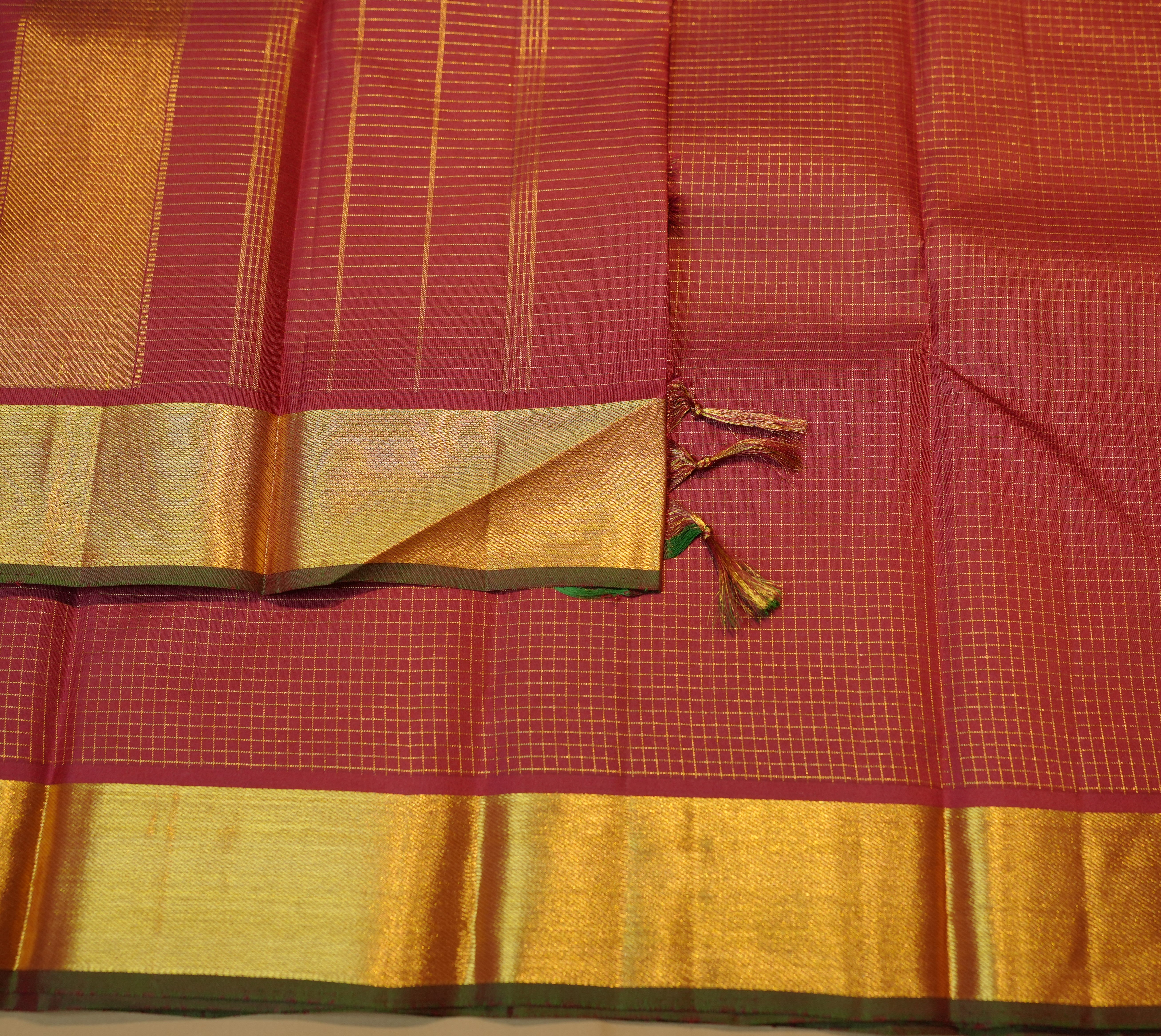 Red Check Kanjivaram