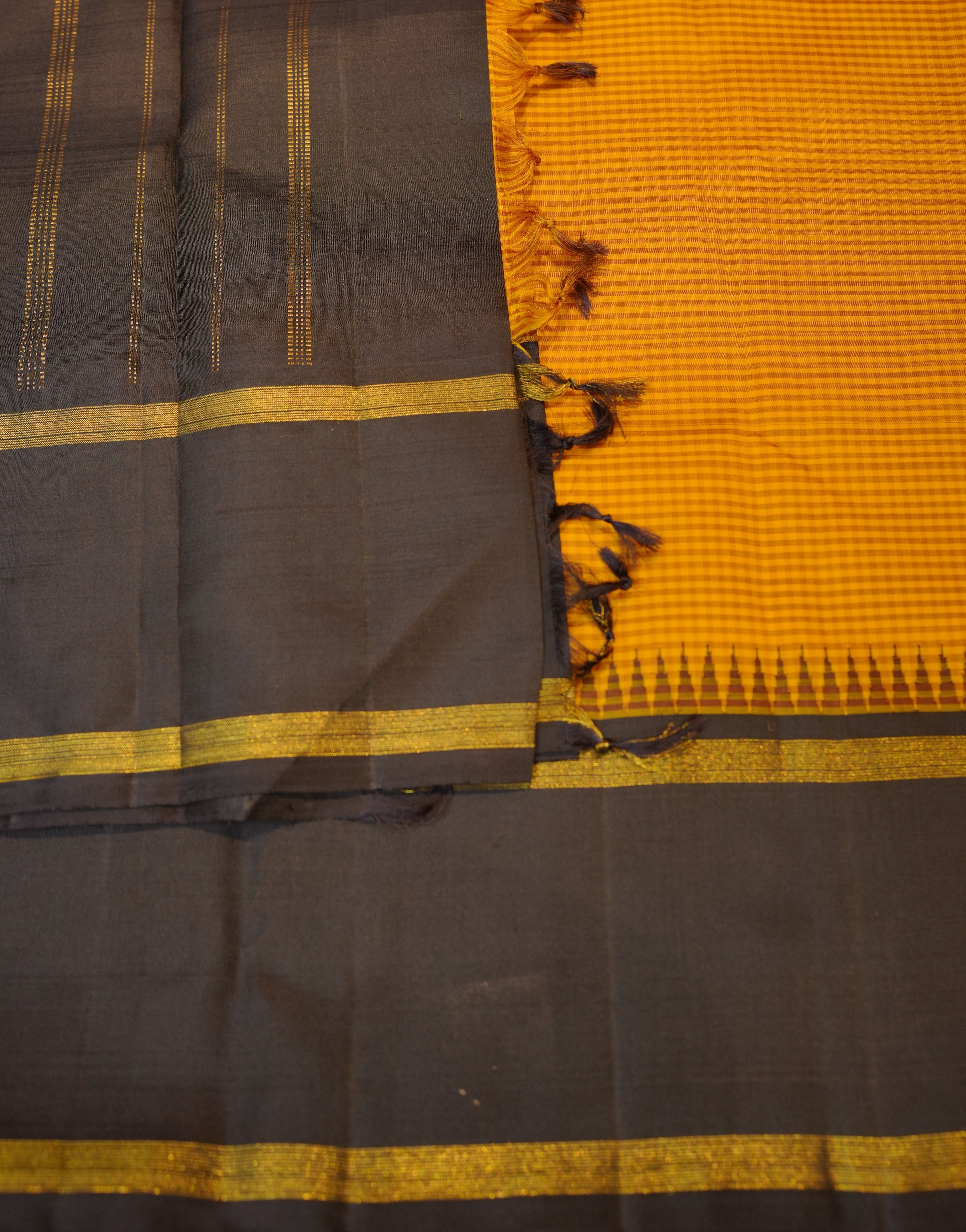 Yellow and Balck Kanjivaram