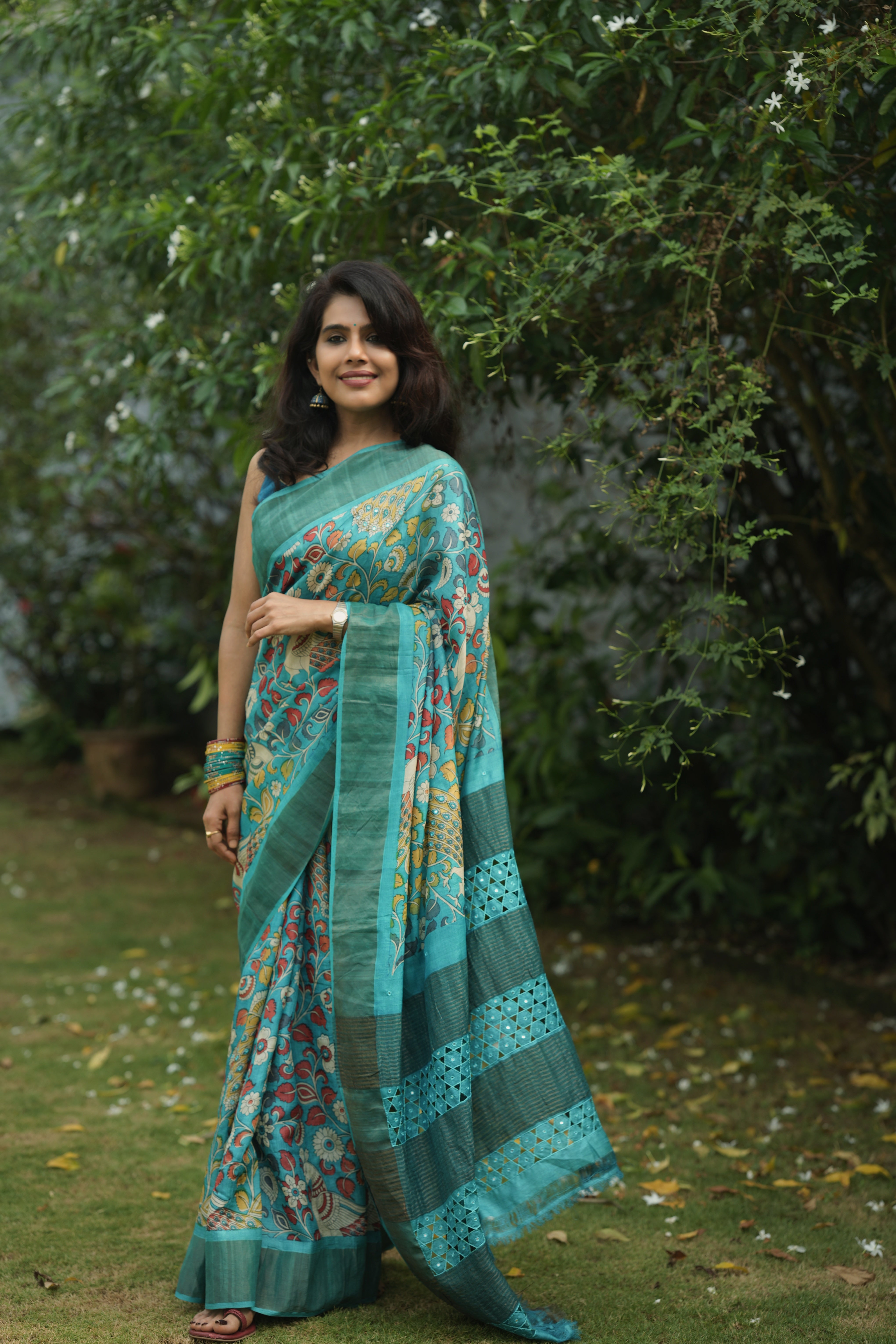 Kalamkari tussar silk sari