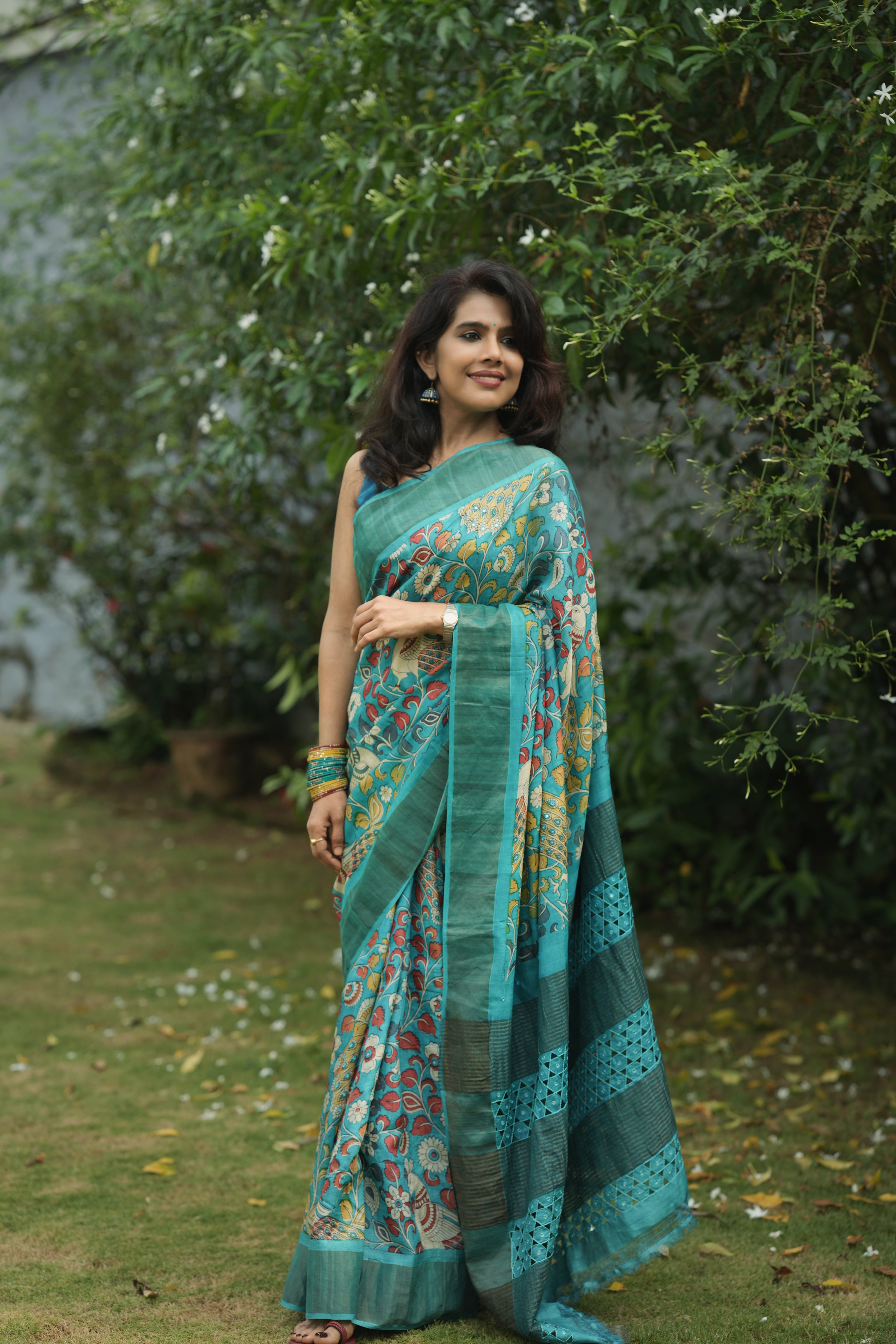 Kalamkari tussar silk sari