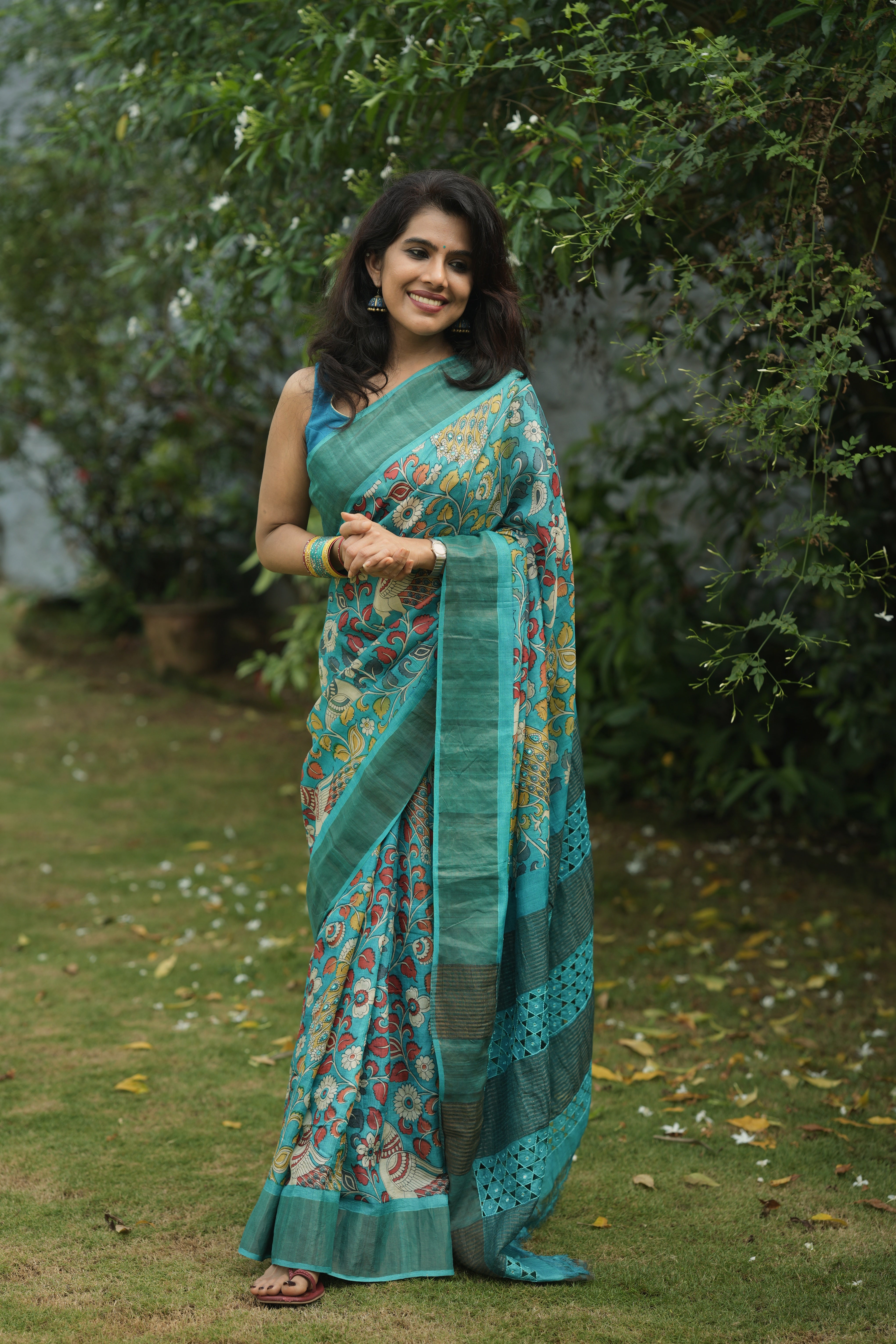 Kalamkari tussar silk sari