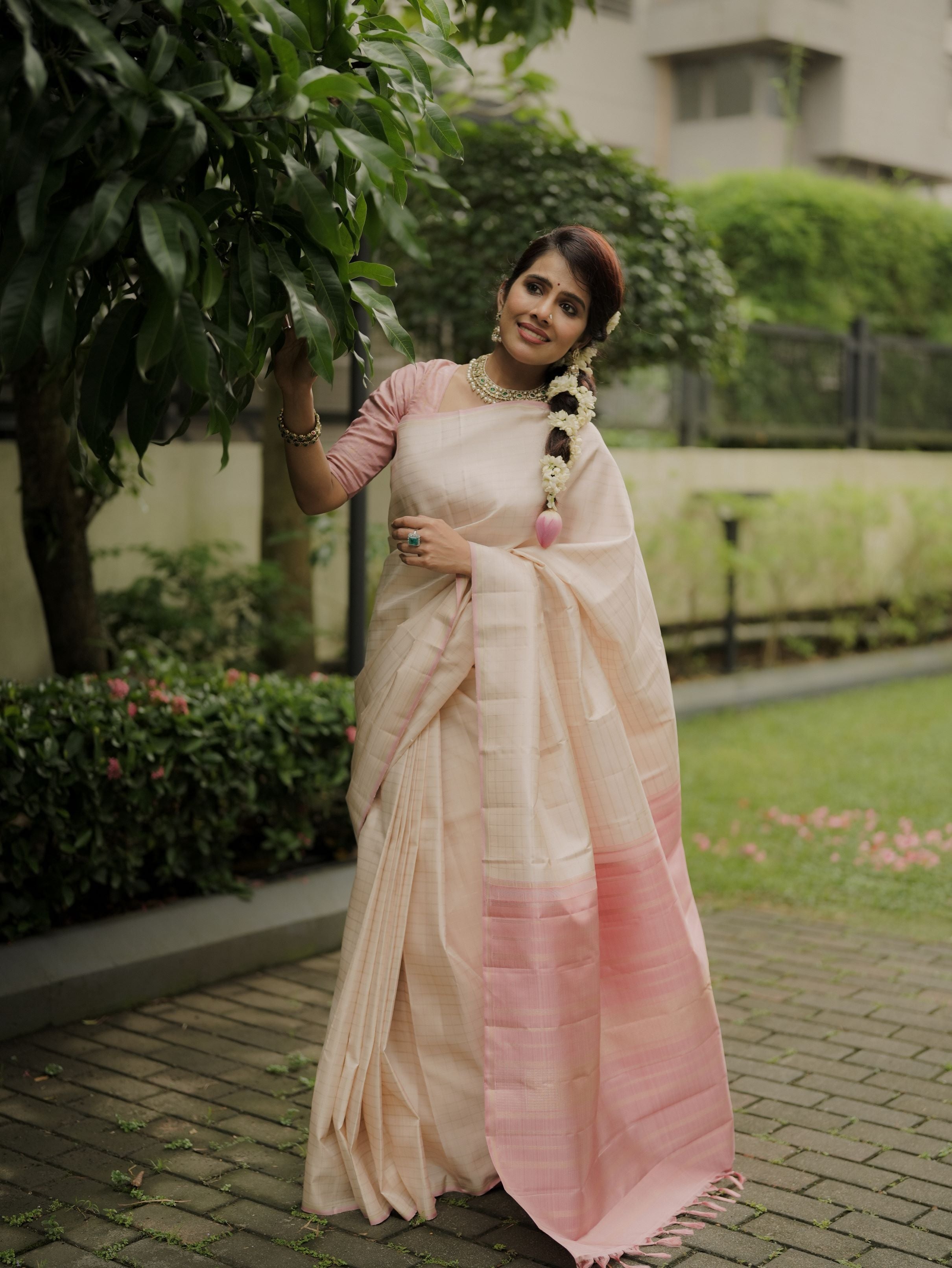 Pink Kanjivaram Silk Saree
