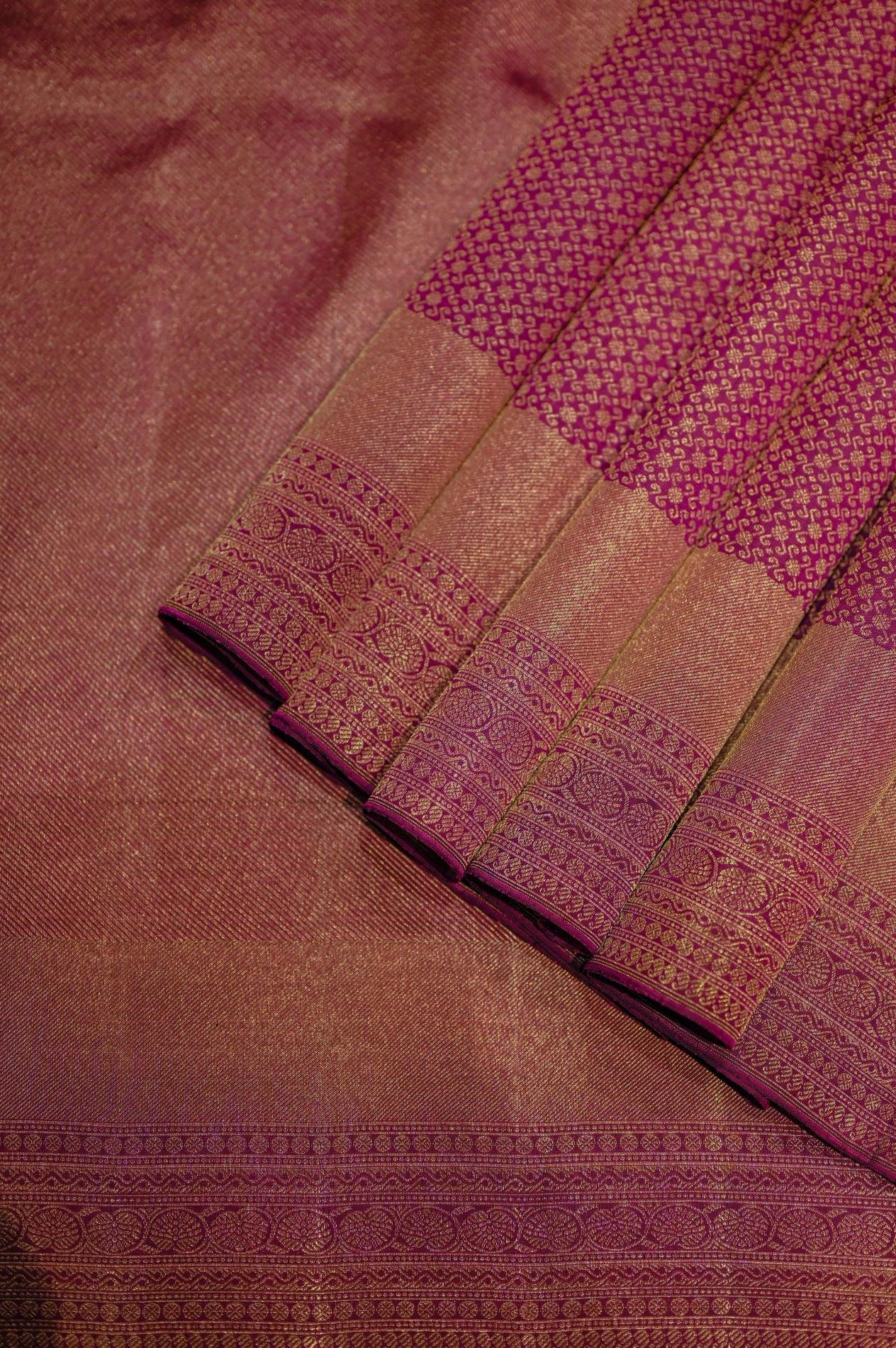 Magentha Brocade Kanchivaram silk  sari