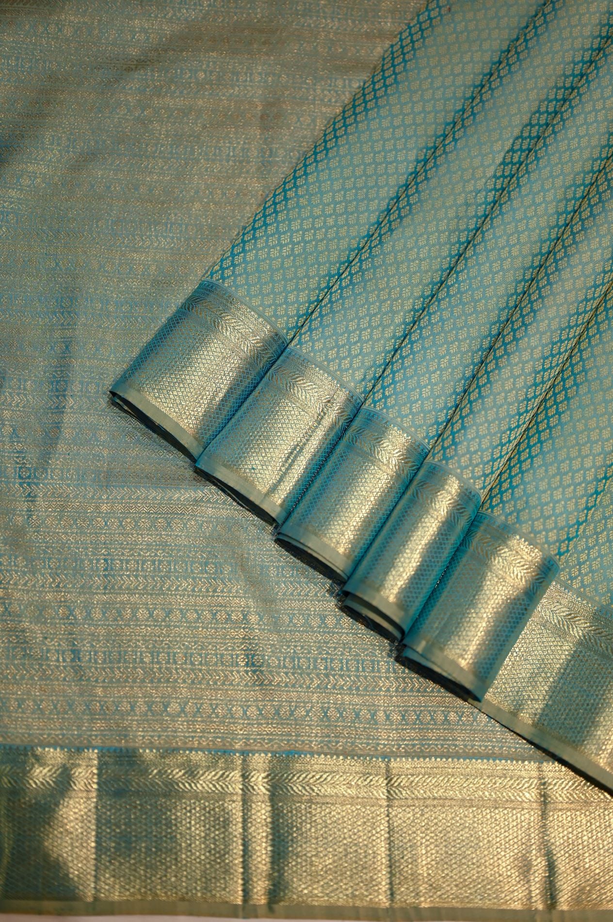 Blue Kanchivaram silk saree
