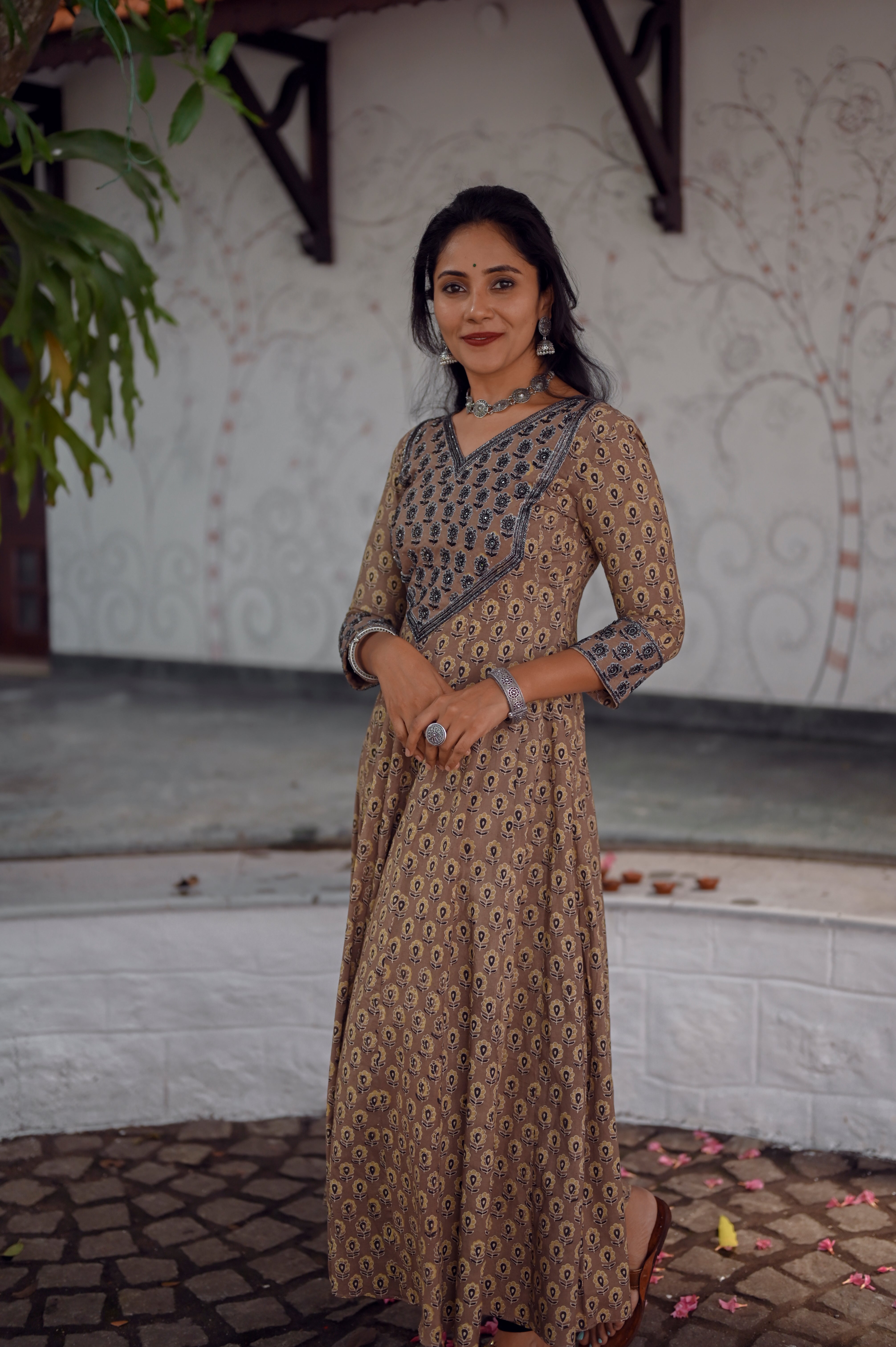 Brown Anarkali Kurti