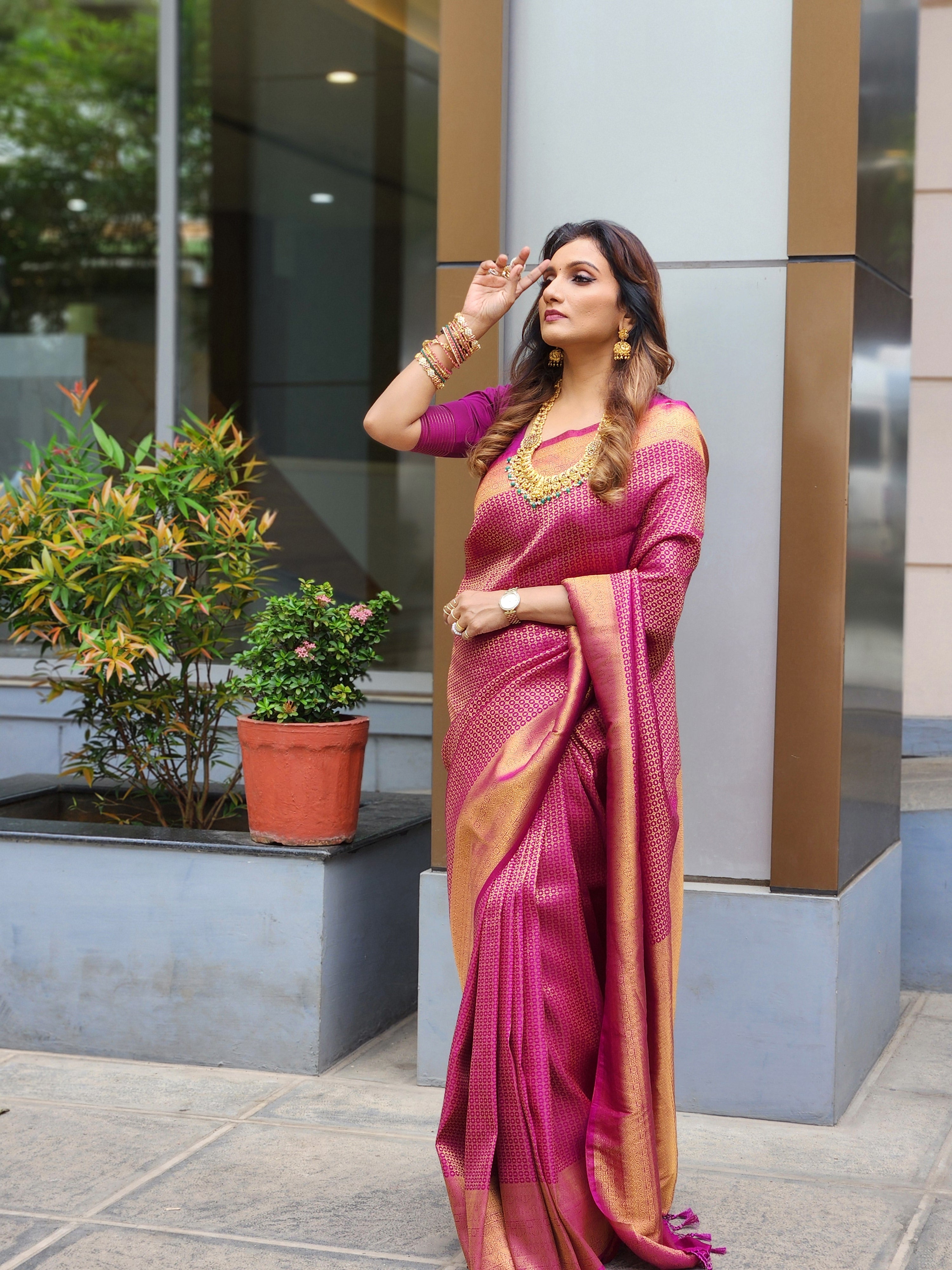 Rain Pink Saree