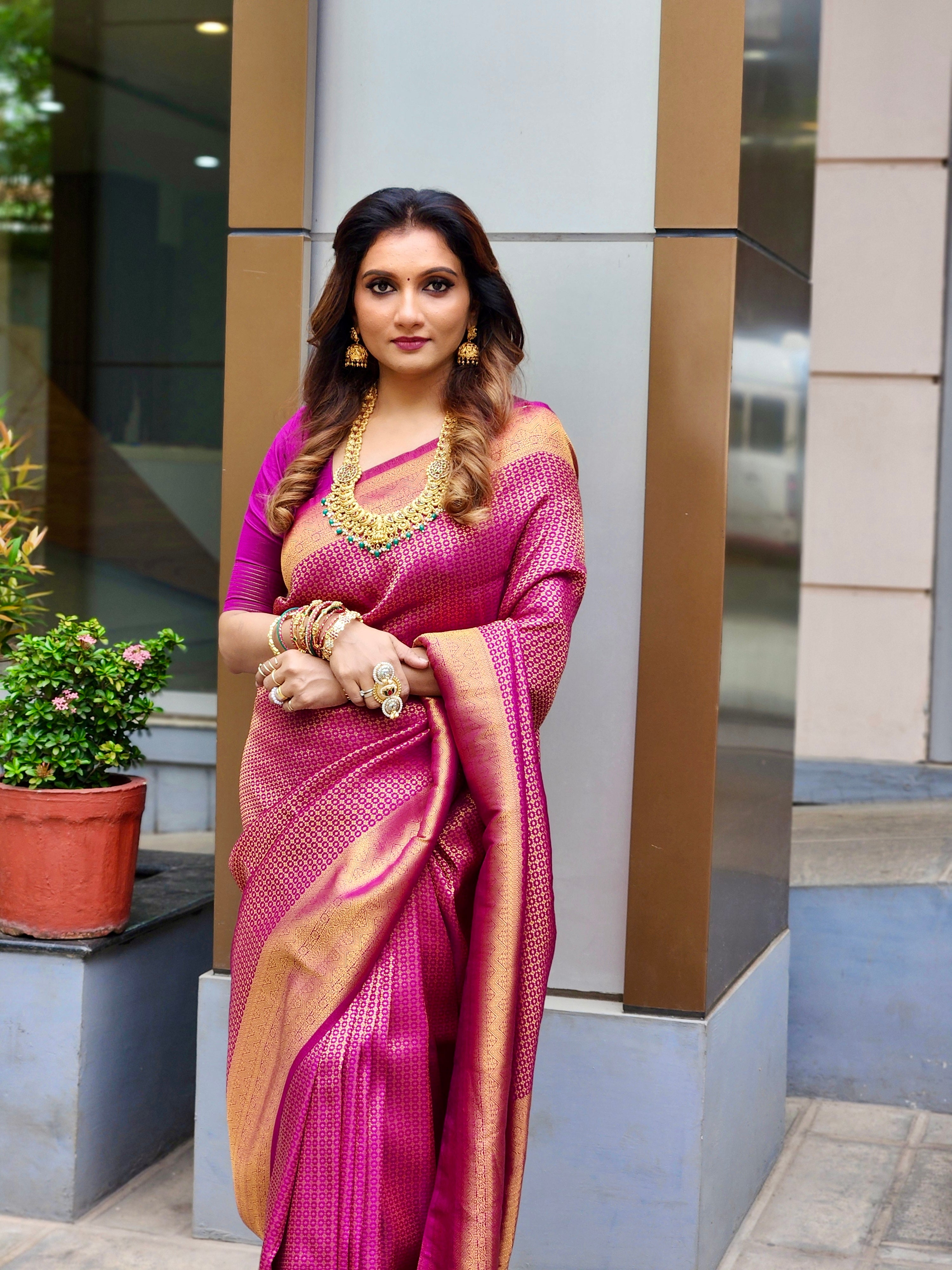 Rain Pink Saree