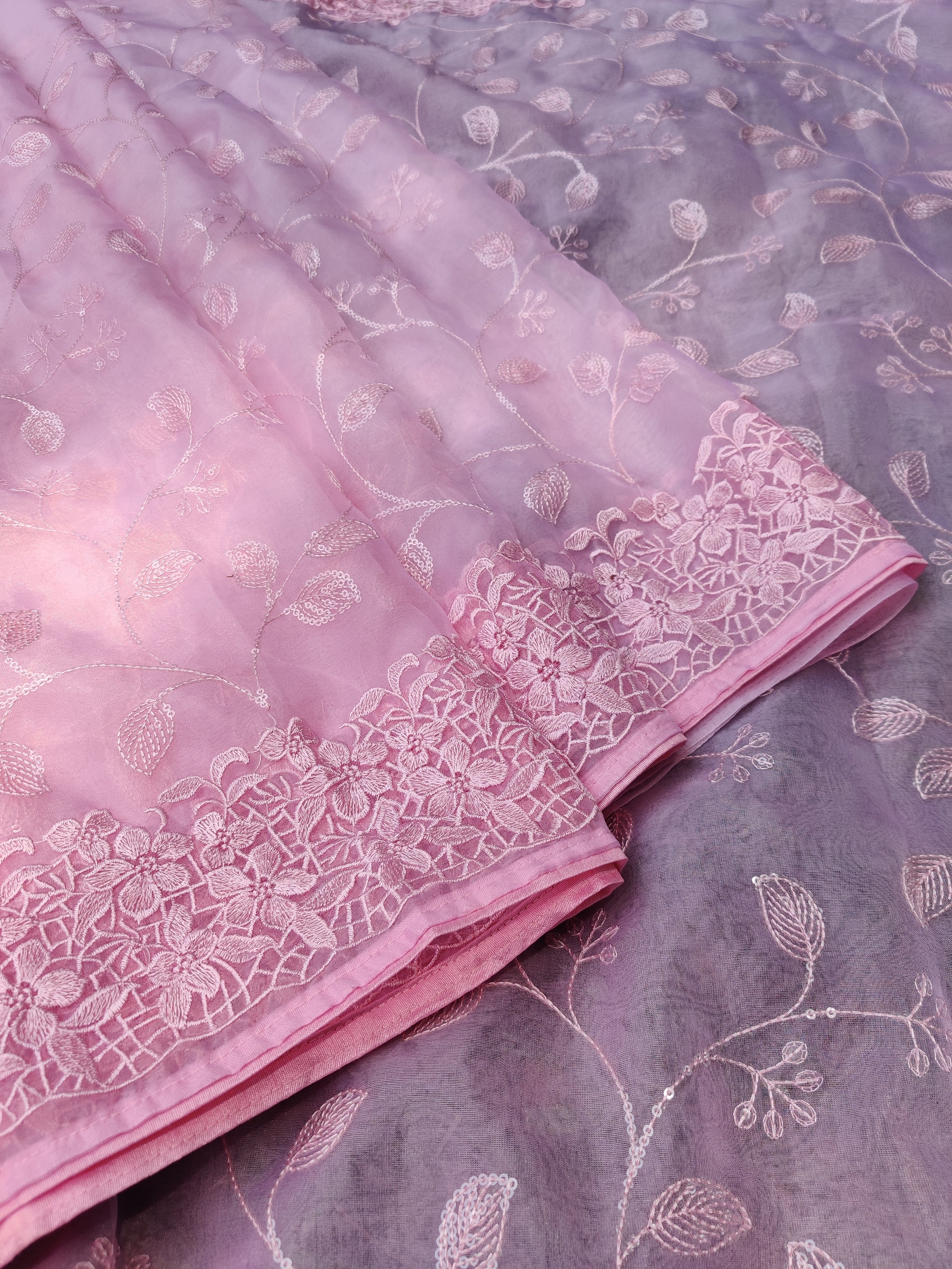Soft Pink Organza Saree