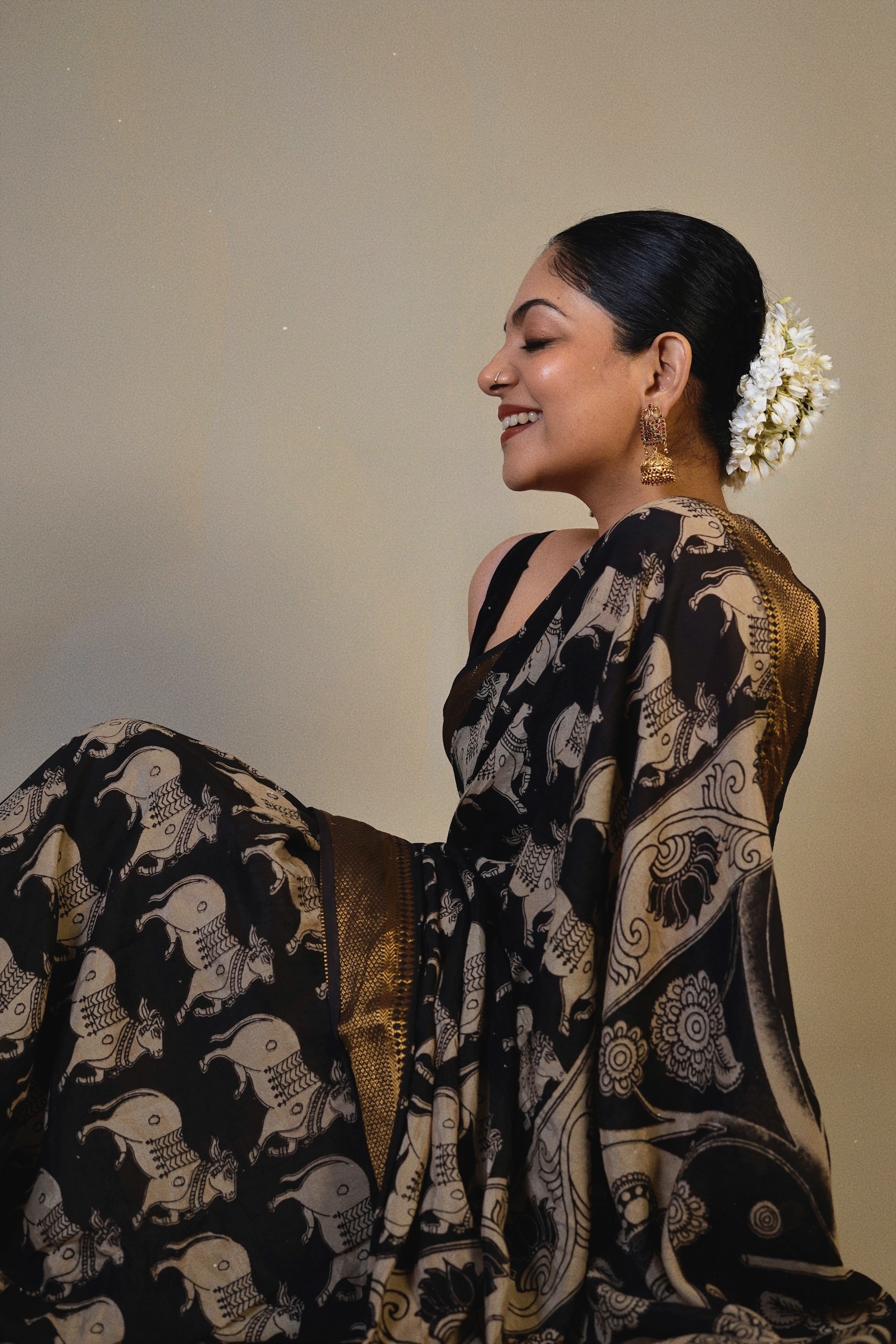 Cow Print Saree