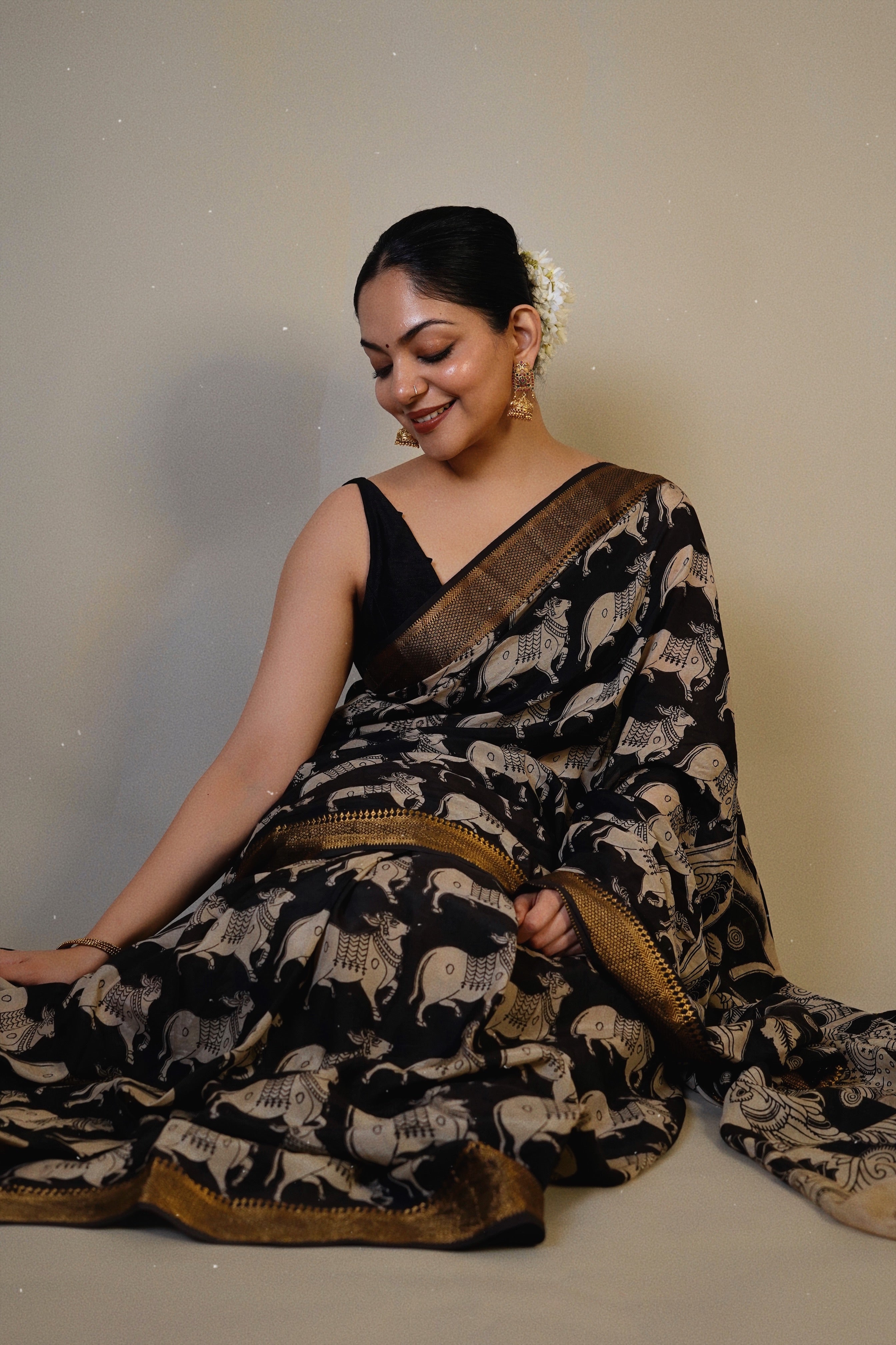 Cow Print Saree