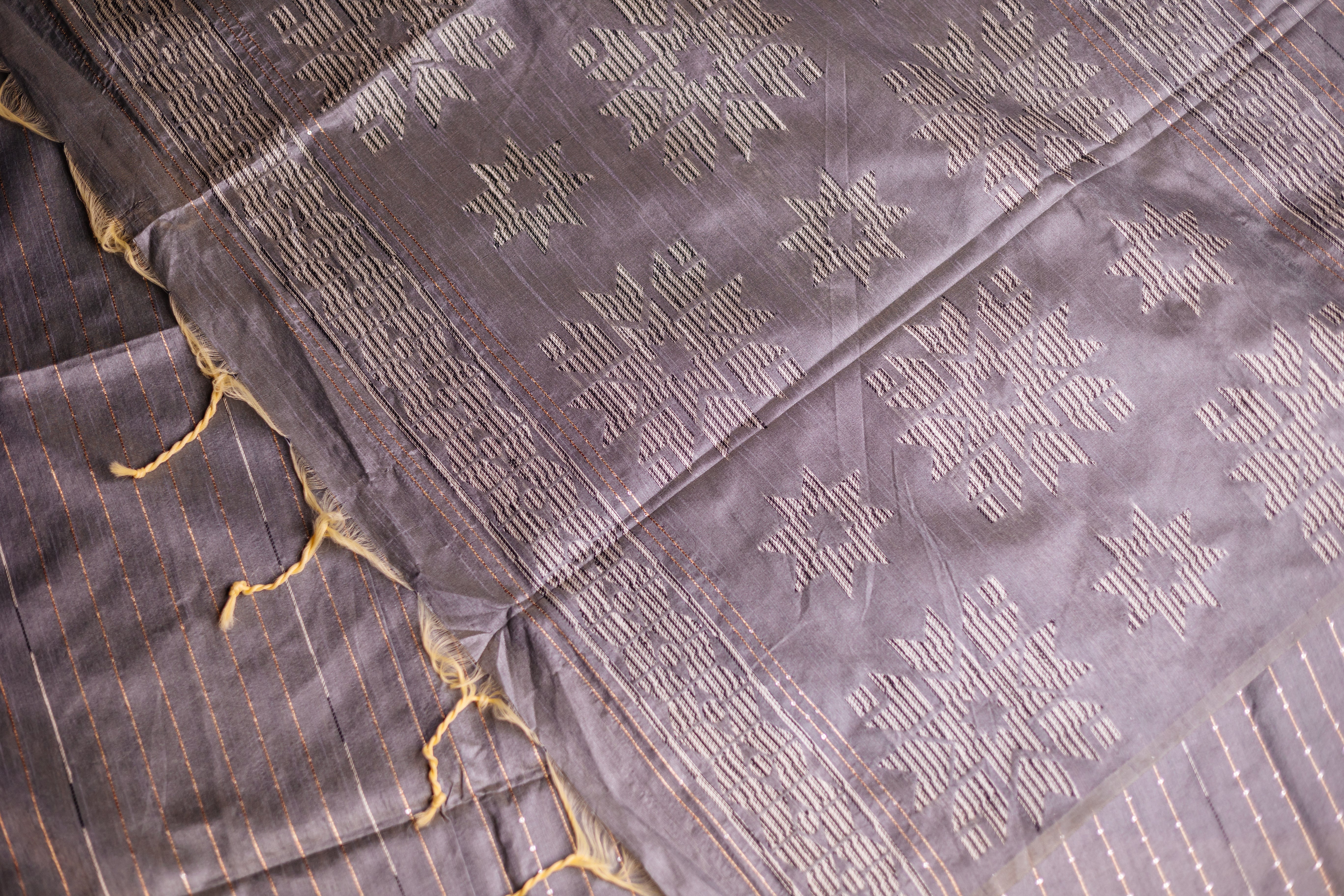 Tissue matka tussar silk sari with