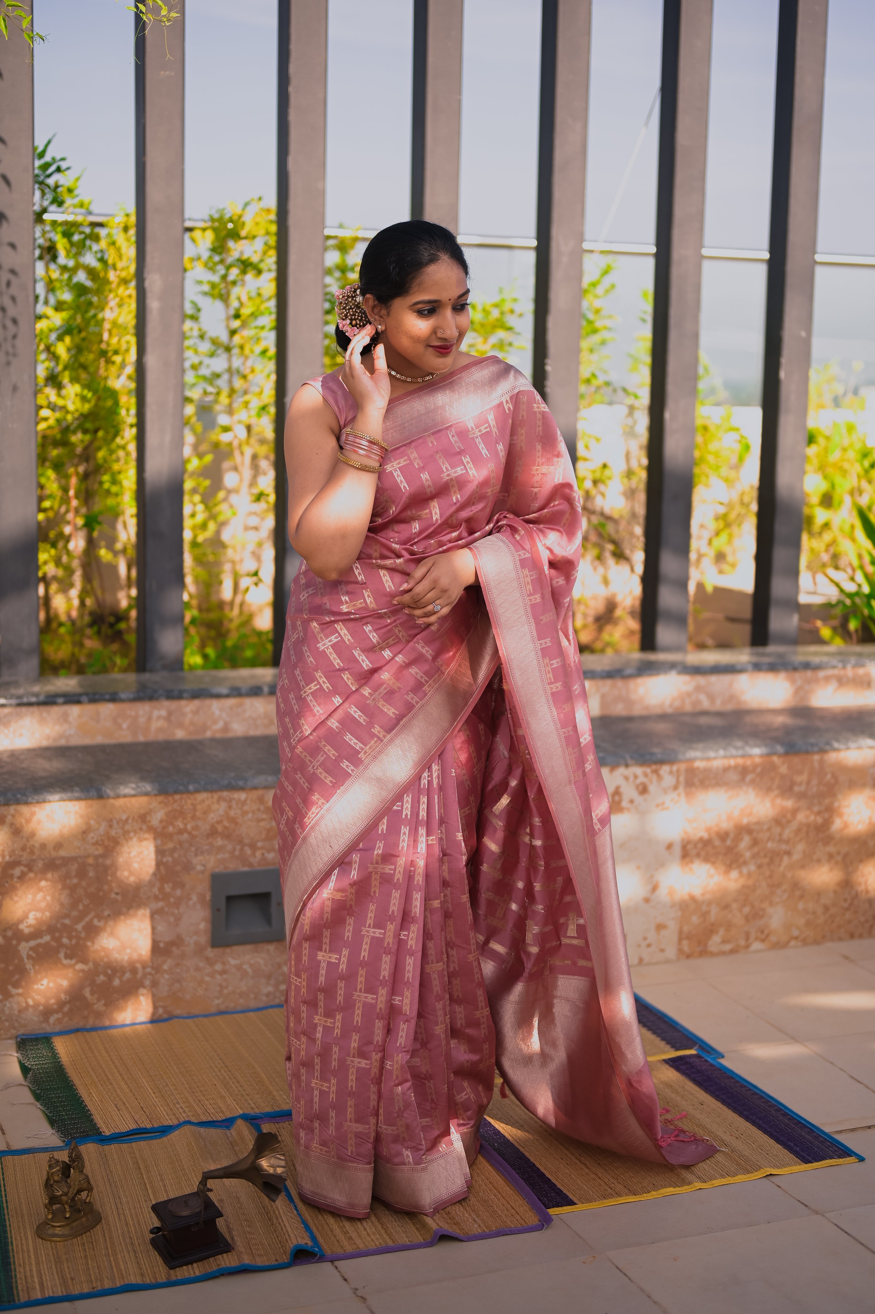 Pastel pink Saree