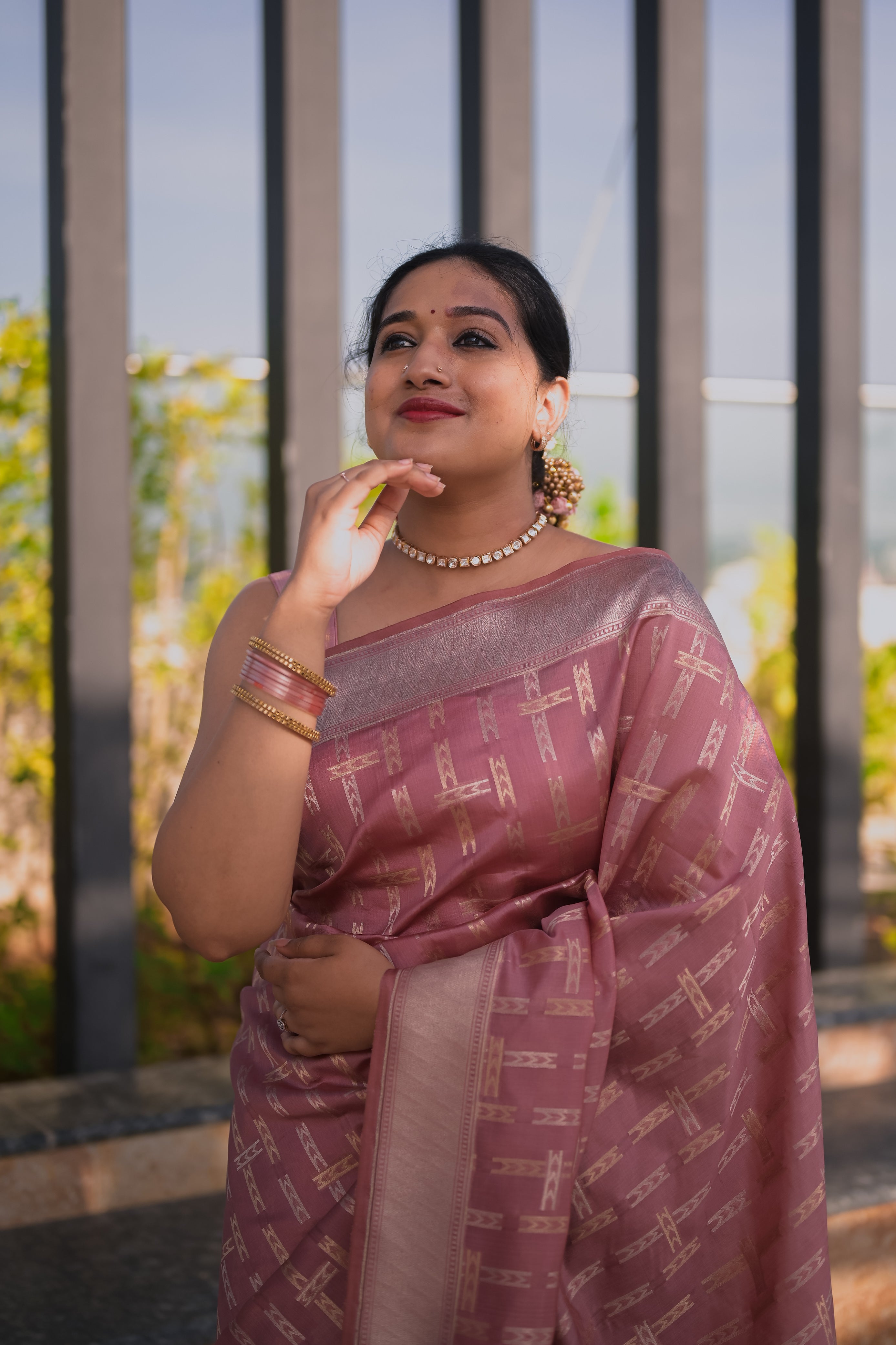 Pastel pink Saree