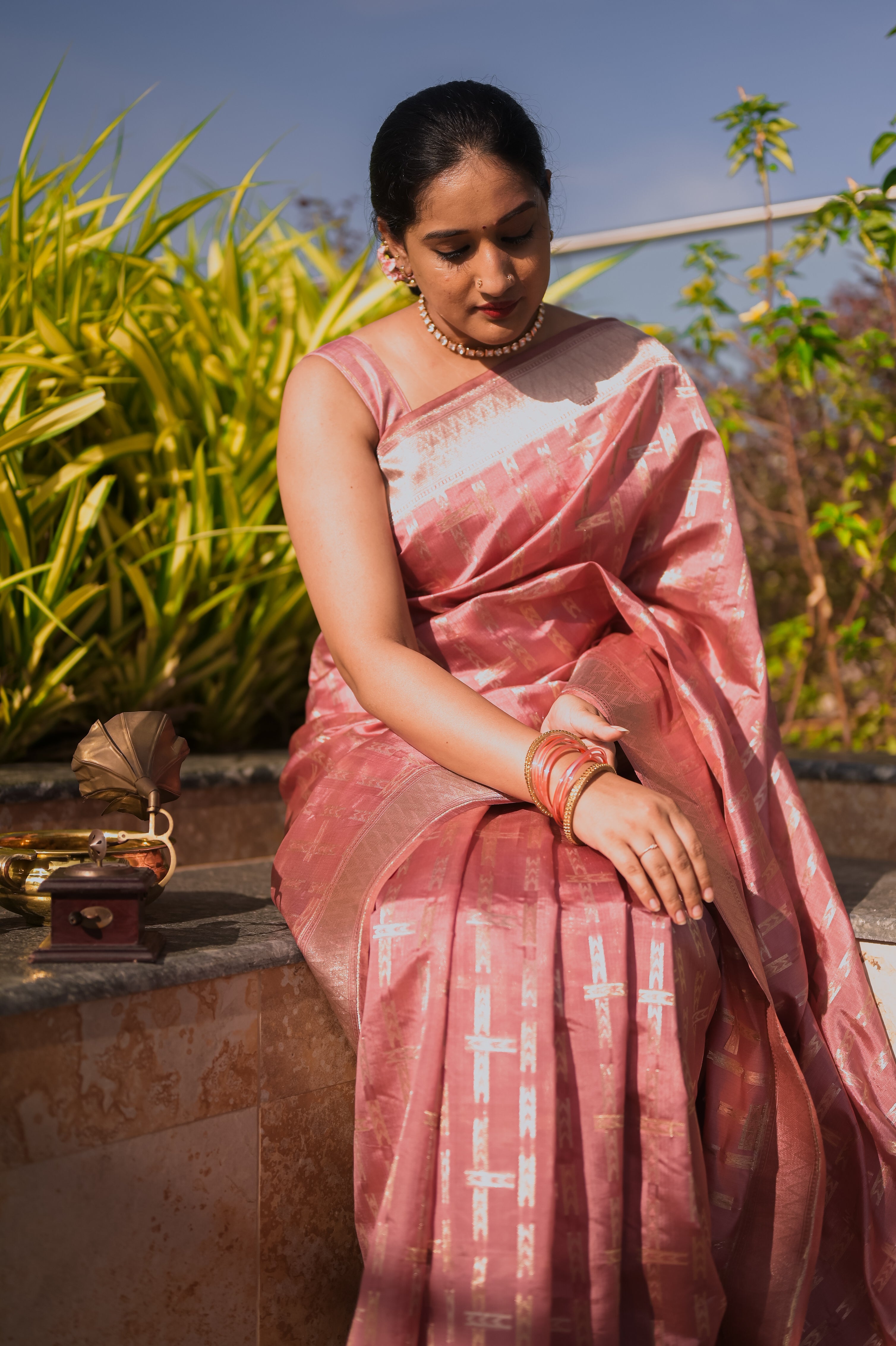 Pastel pink Saree