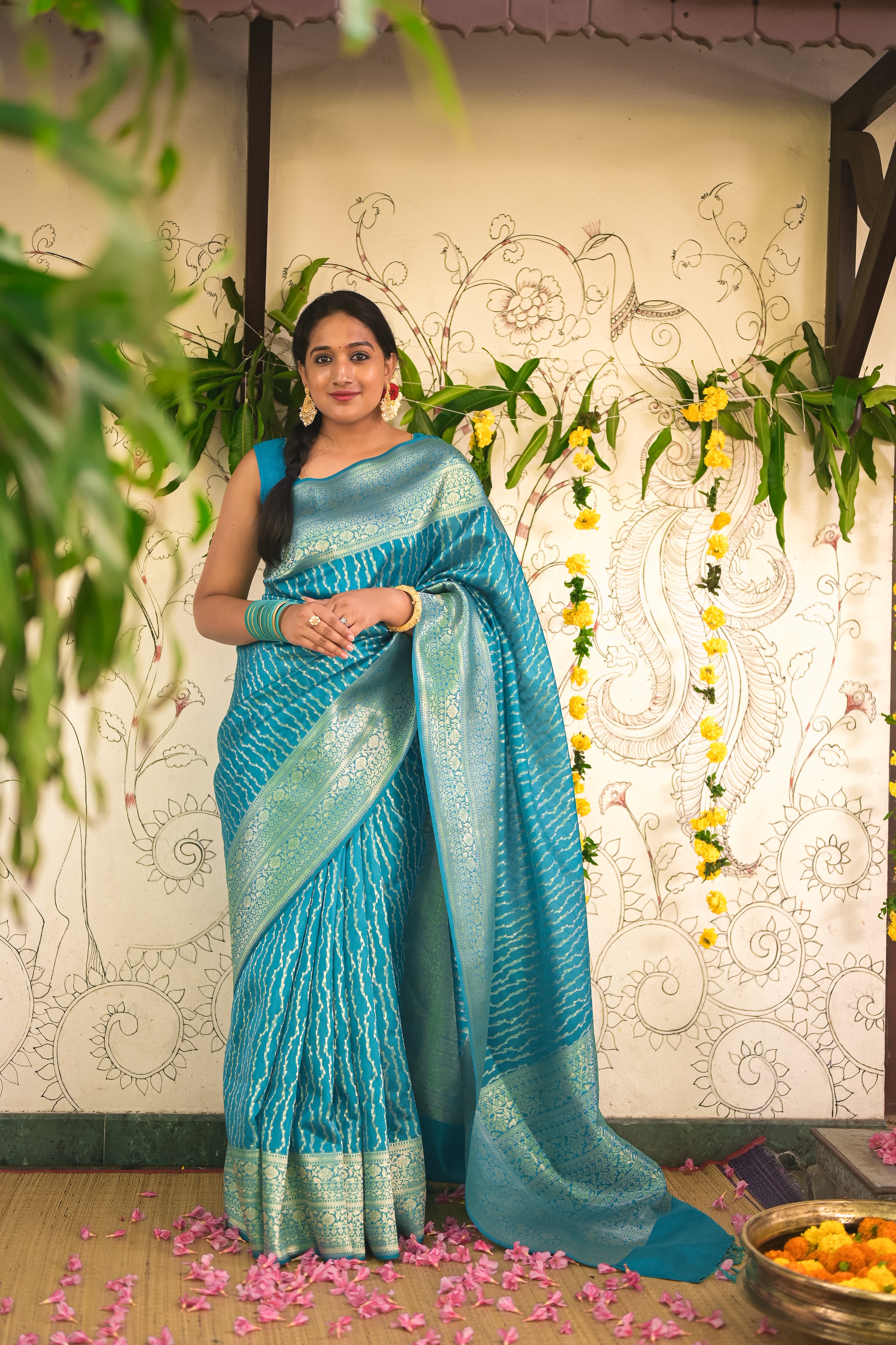 Rich blue saree