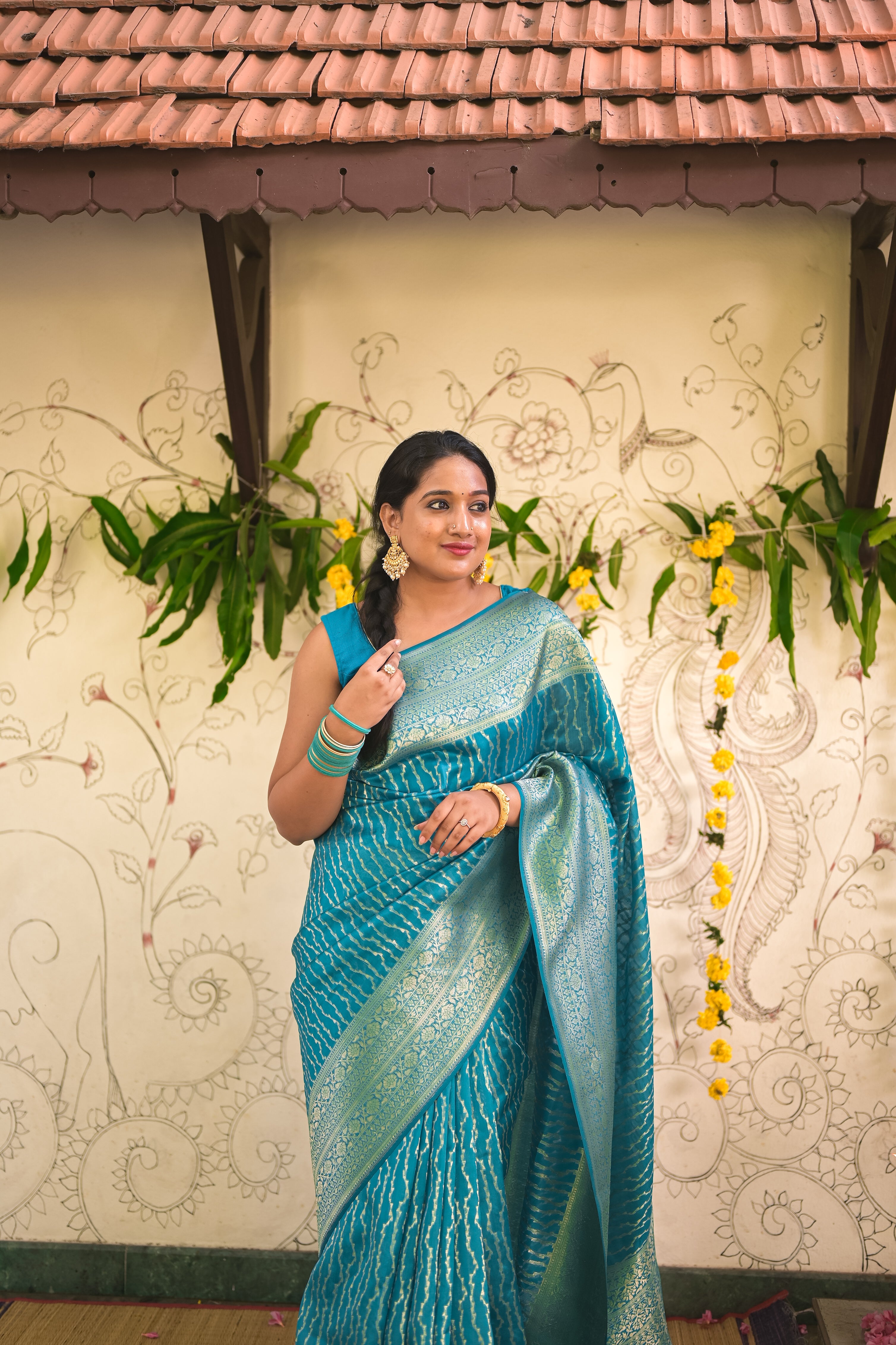 Rich blue saree