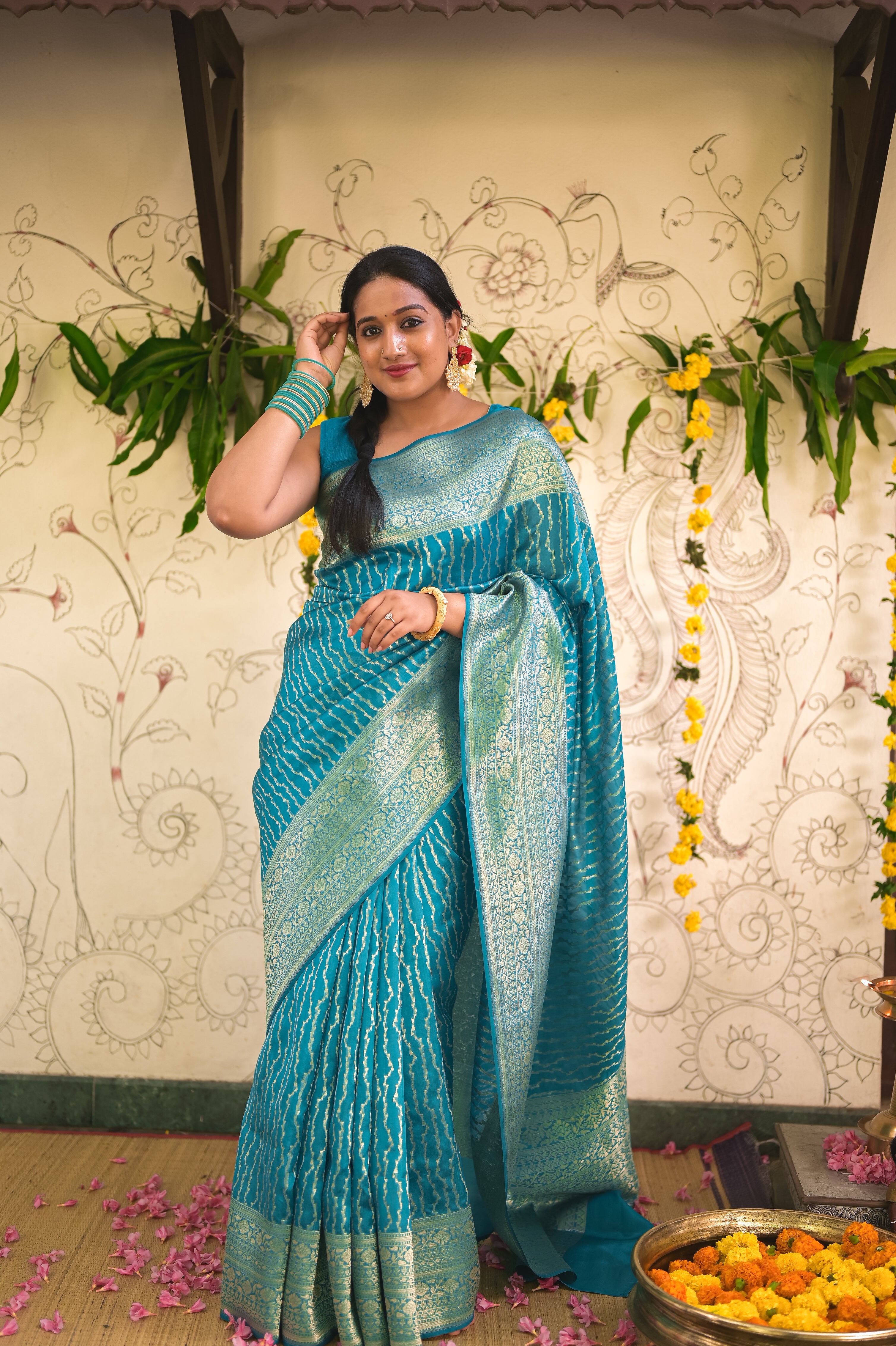 Rich blue saree