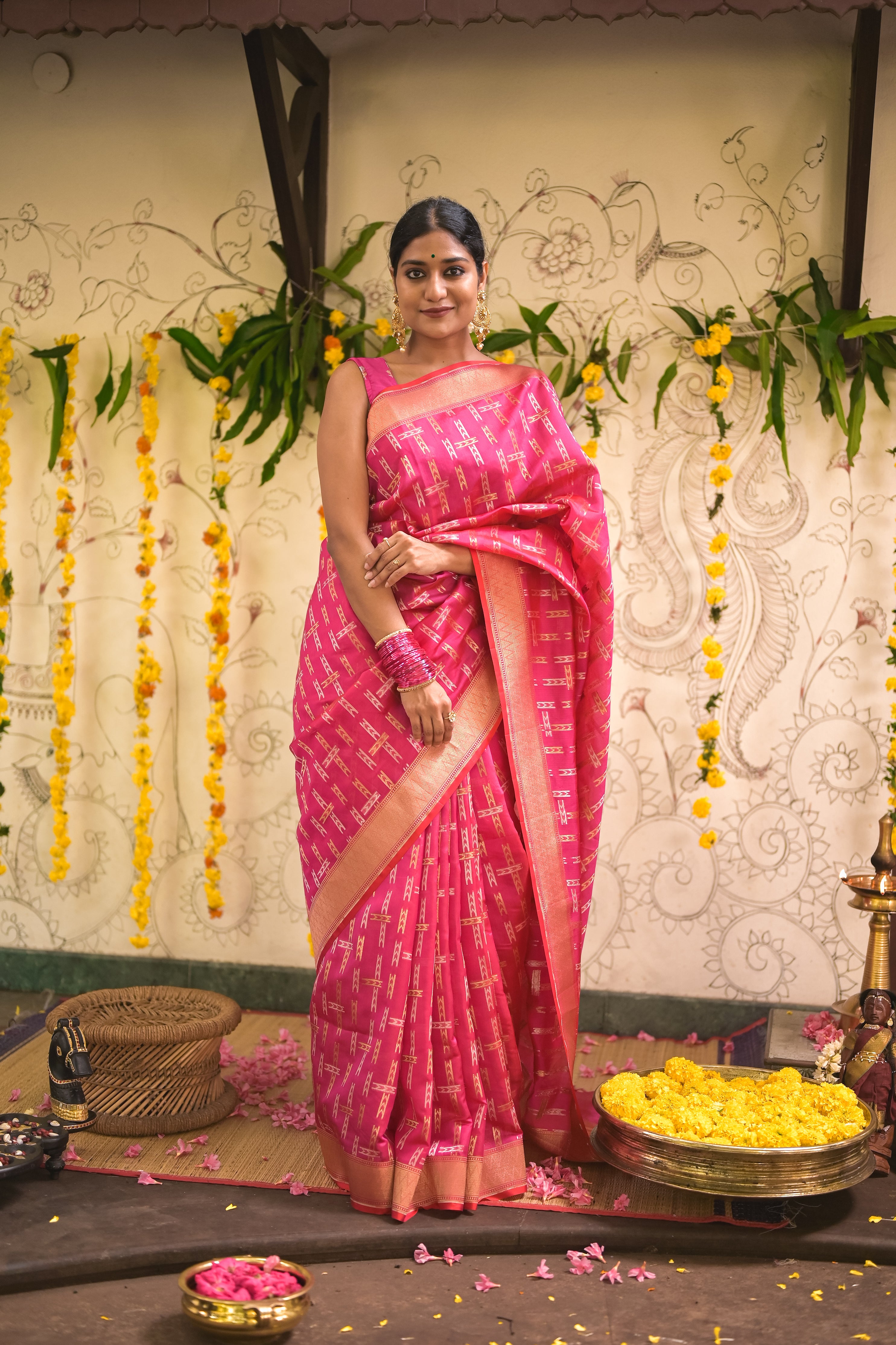 Rani Pink Banarasi  silk saree