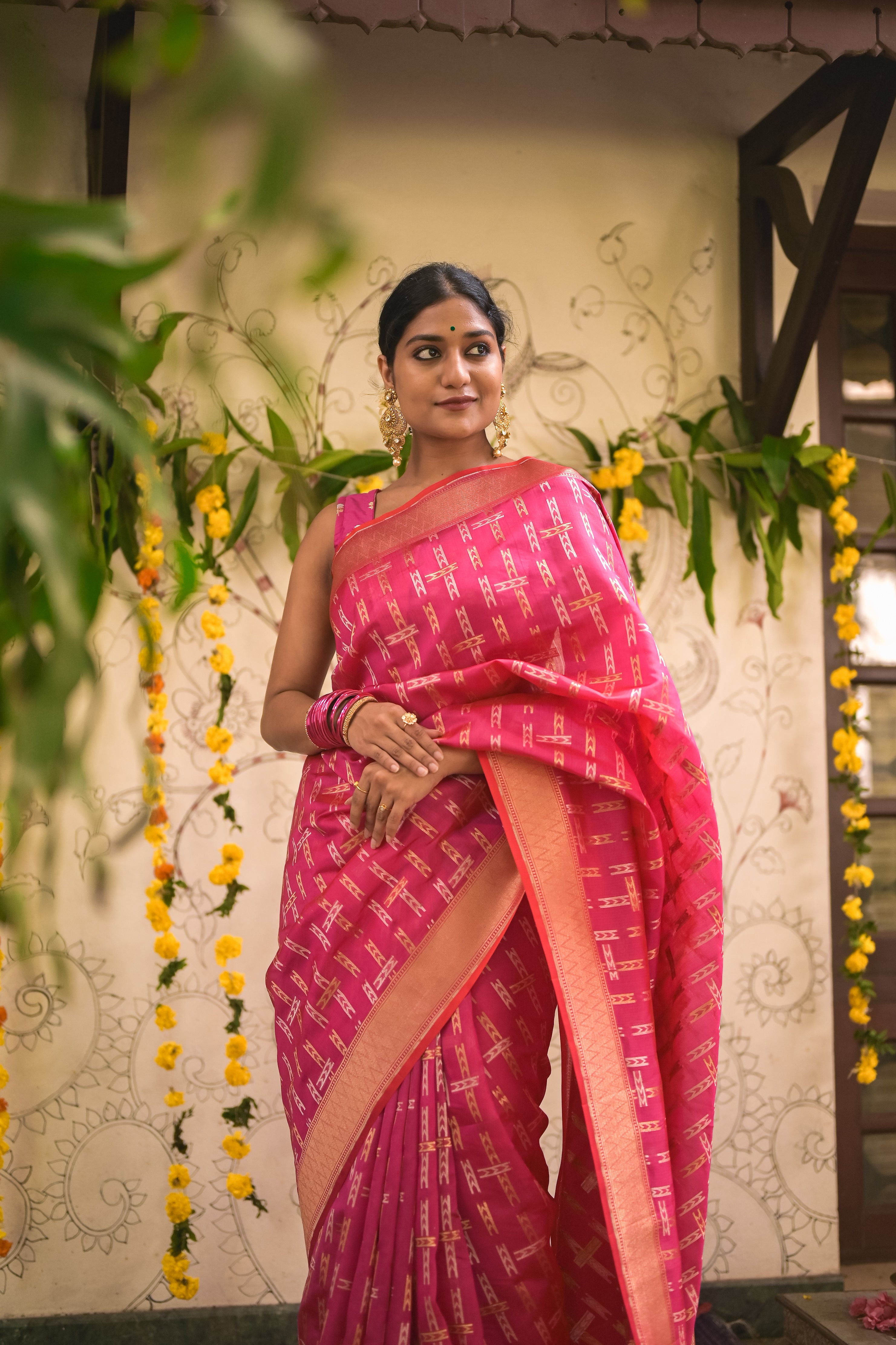 Rani Pink Banarasi  silk saree