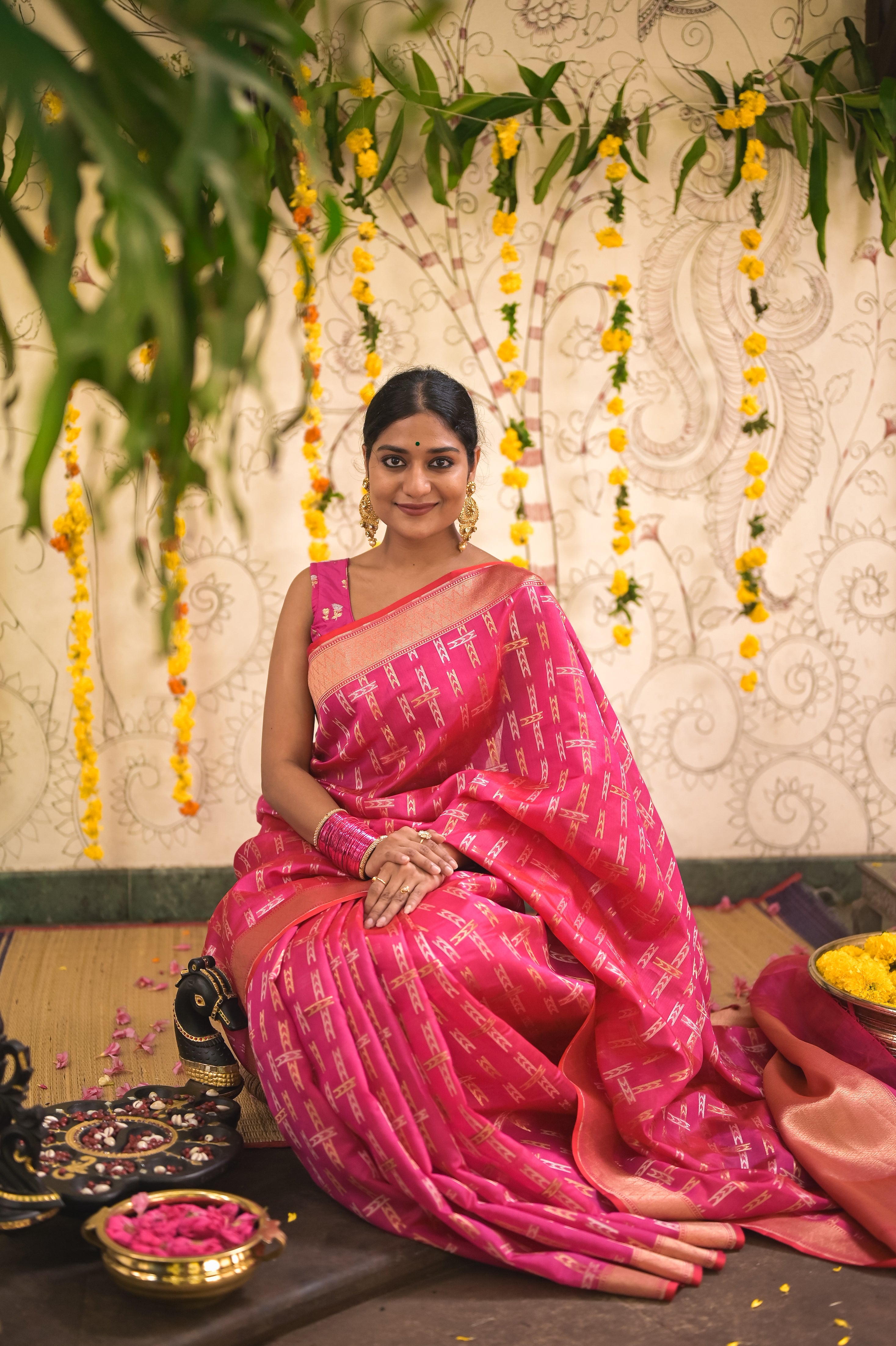 Rani Pink Banarasi  silk saree