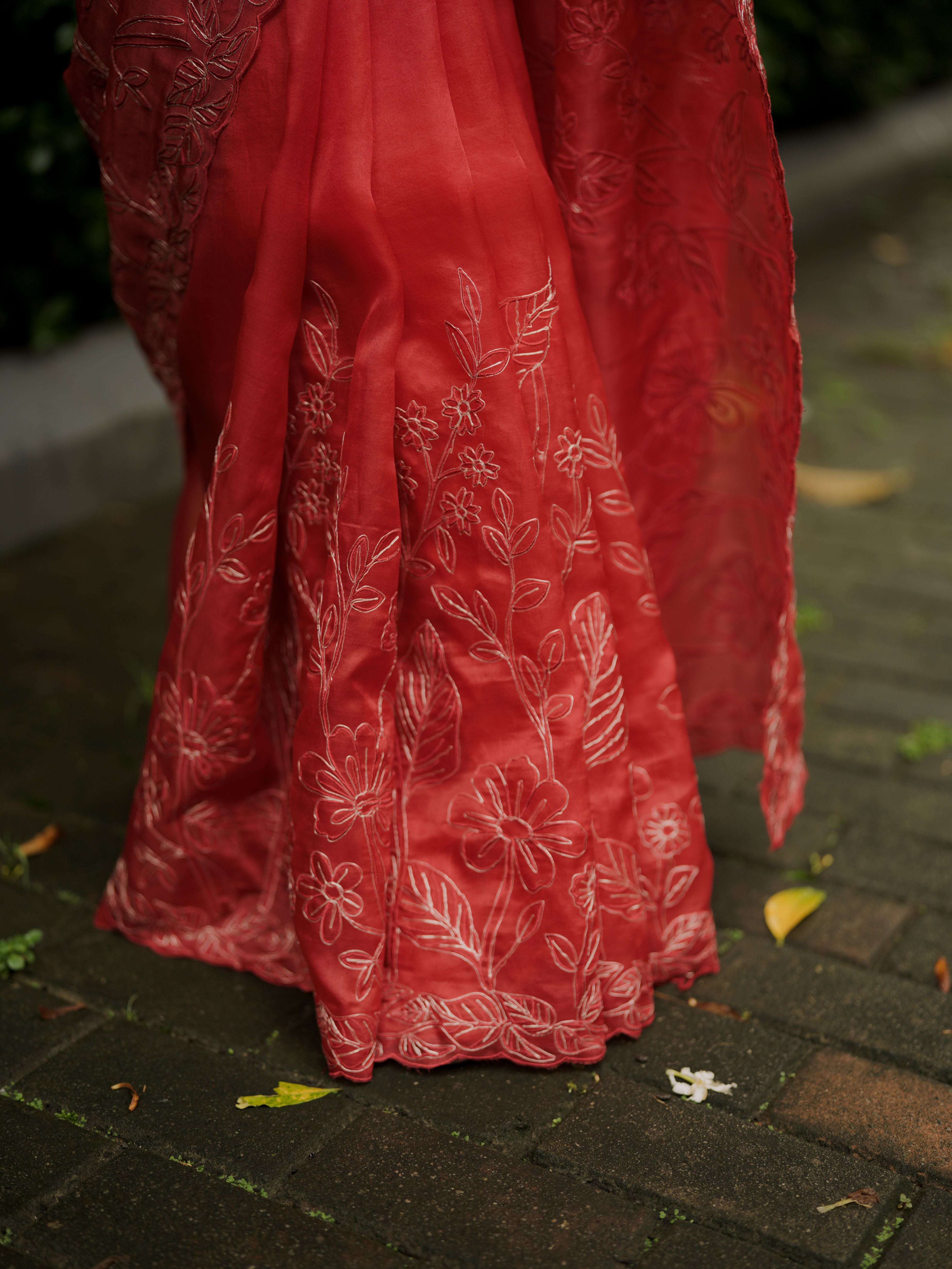 Royal Red Organza Silk