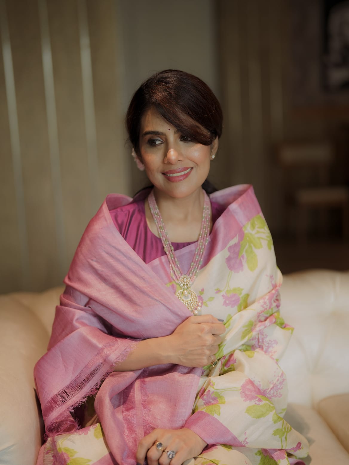 Soft Pink Tussar silk