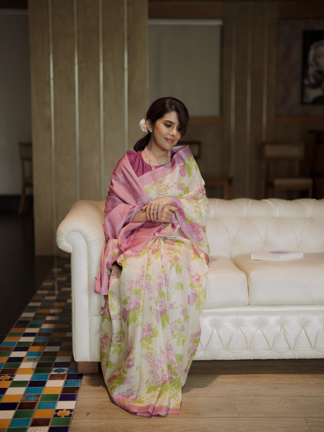 Soft Pink Tussar silk