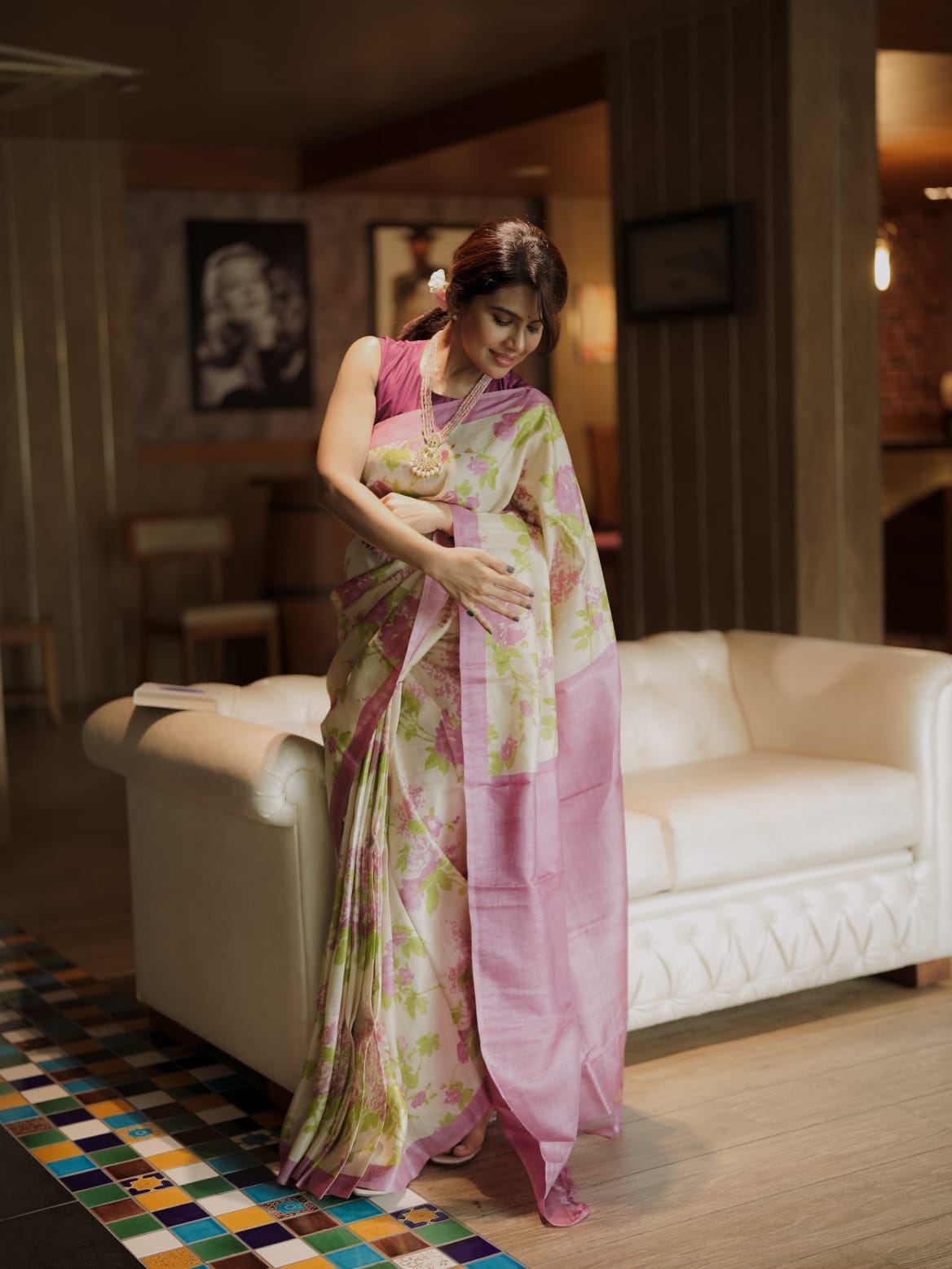 Soft Pink Tussar silk