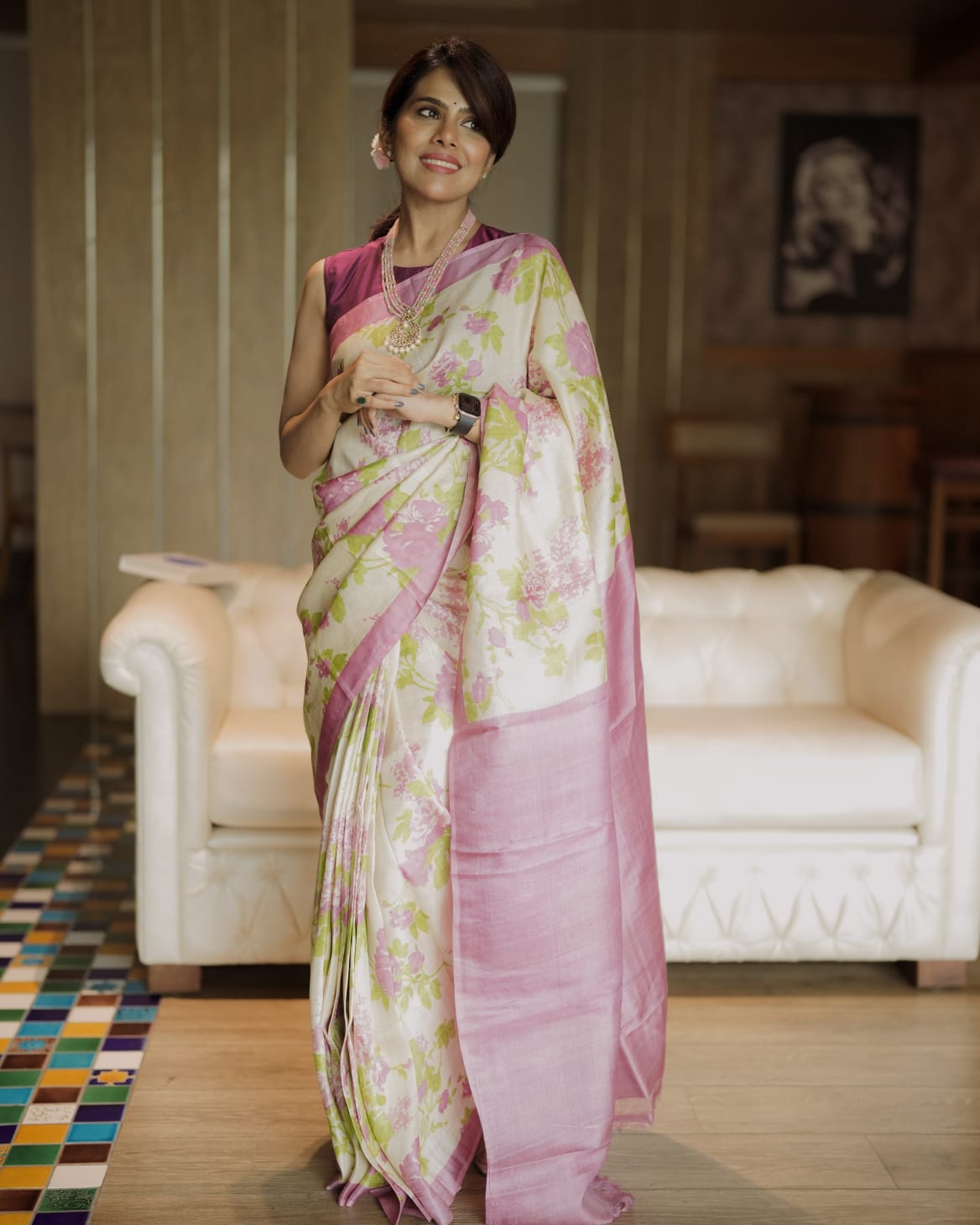 Soft Pink Tussar silk