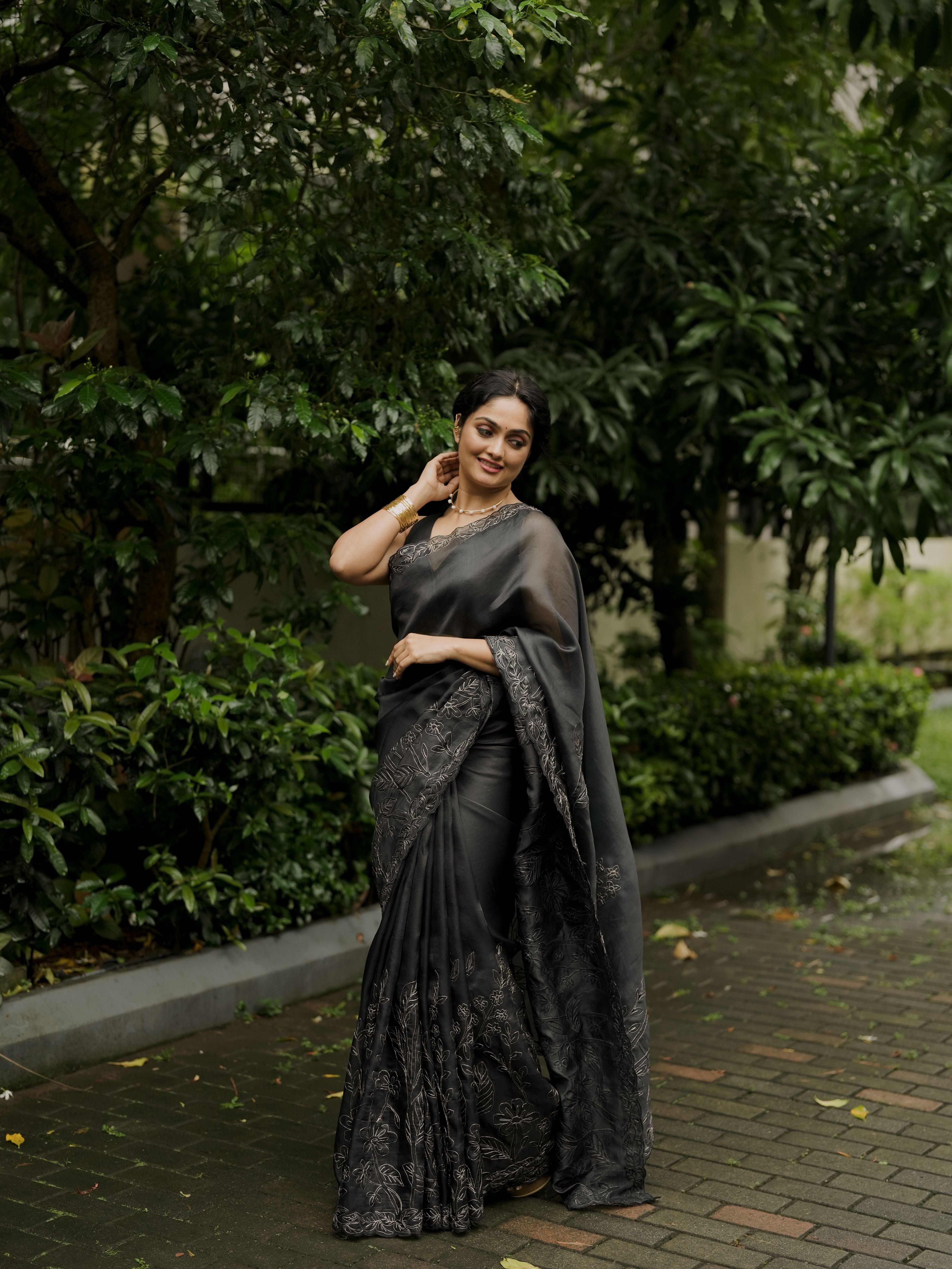 Black Soft Organza Silk