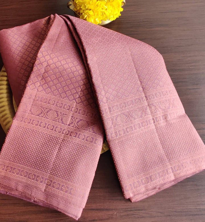 Onion pink colour Wedding Kanjivaram silk saree