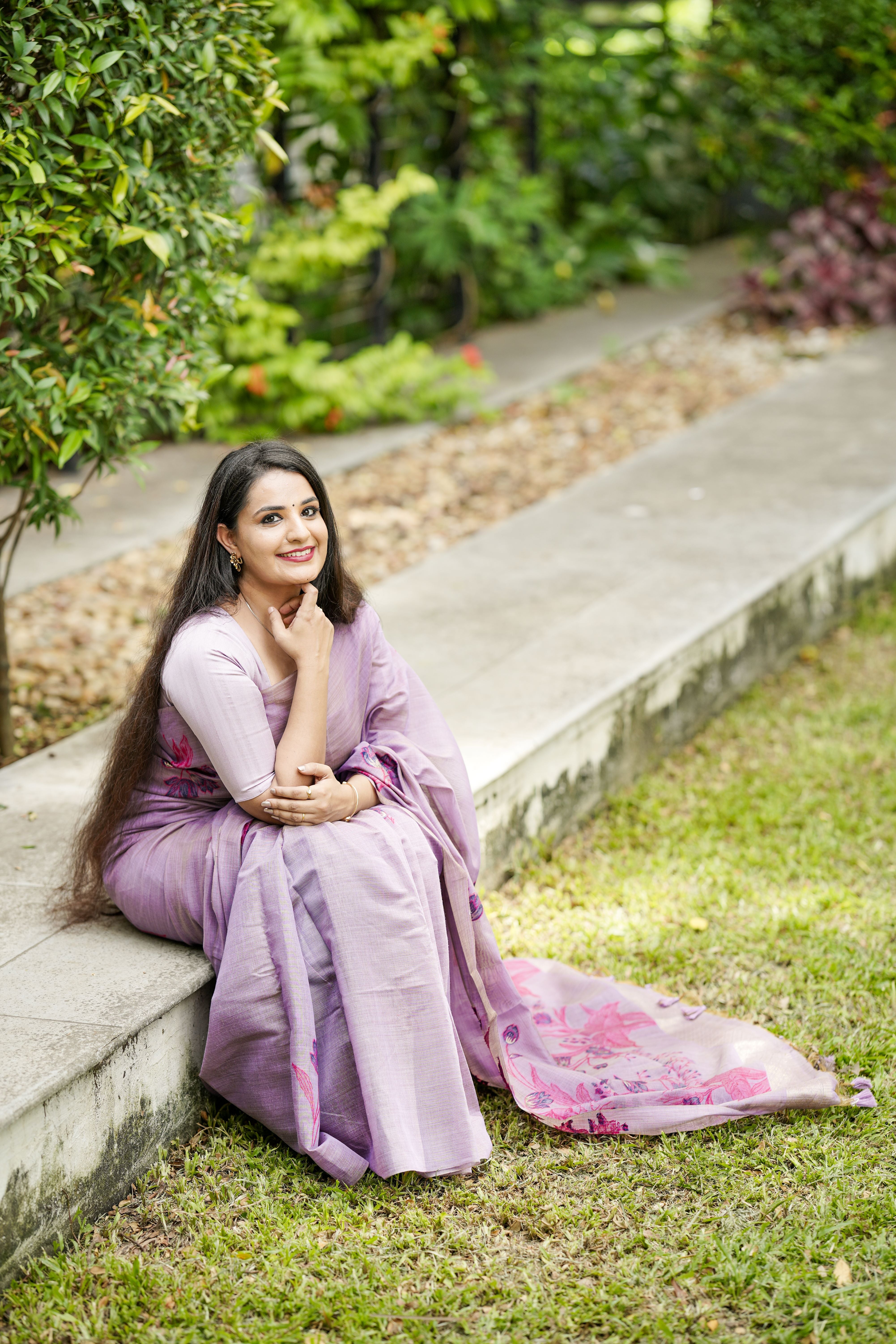 Mauve Matka Silk Saree