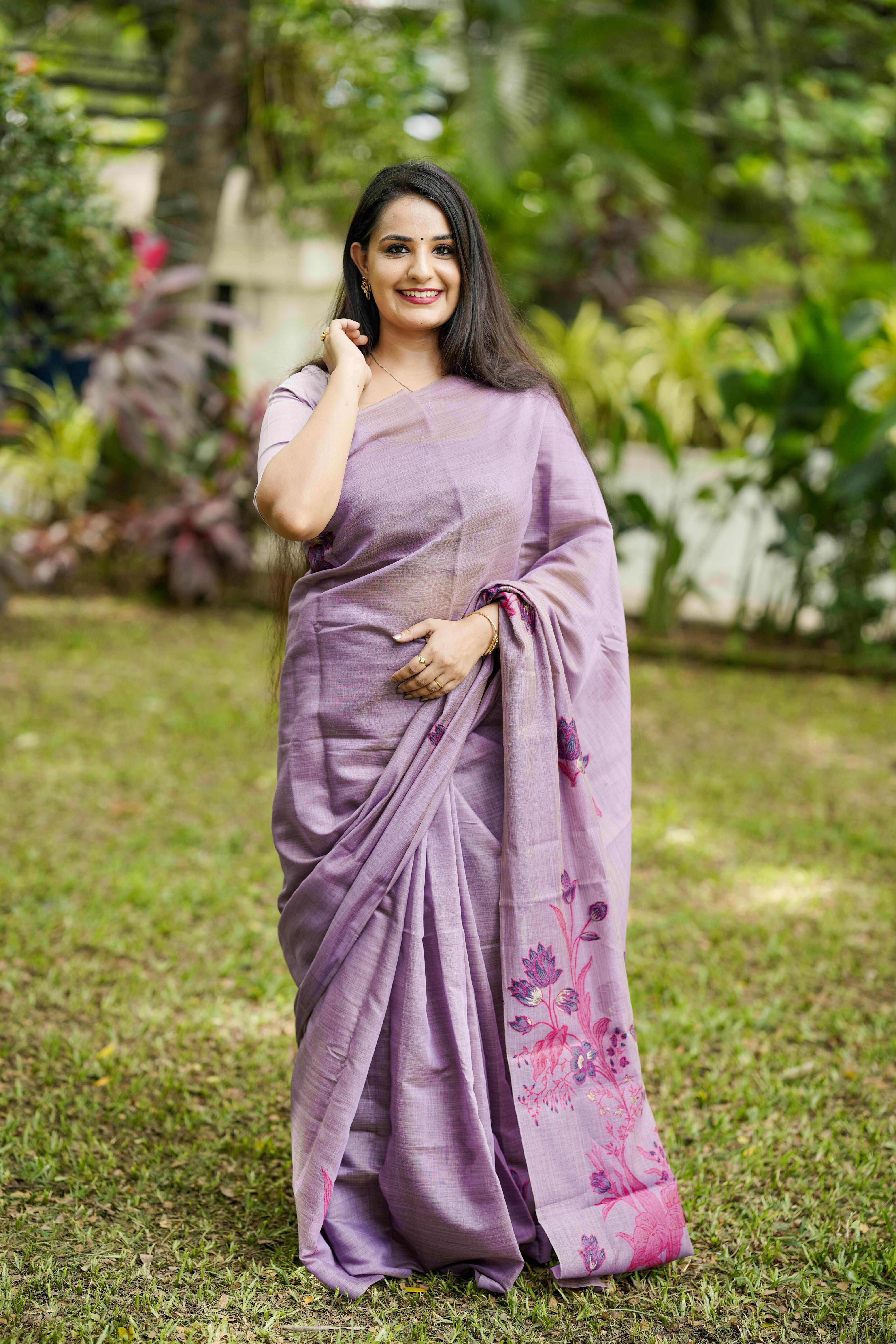 Mauve Matka Silk Saree