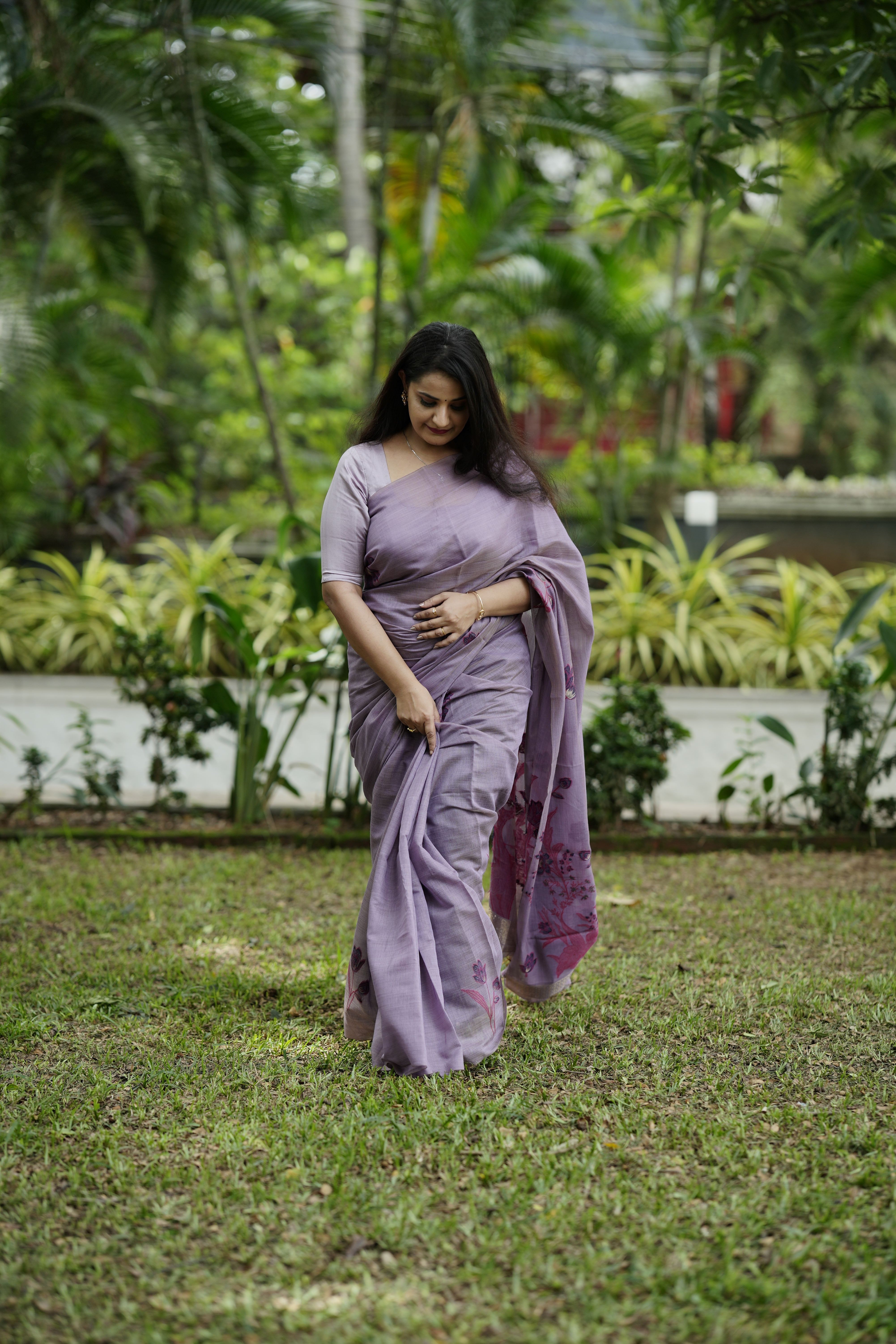 Mauve Matka Silk Saree