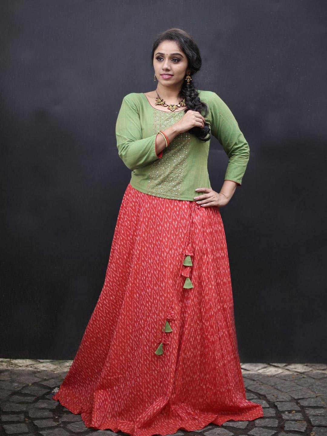 Ethnic Ikat Long Skirt and Top