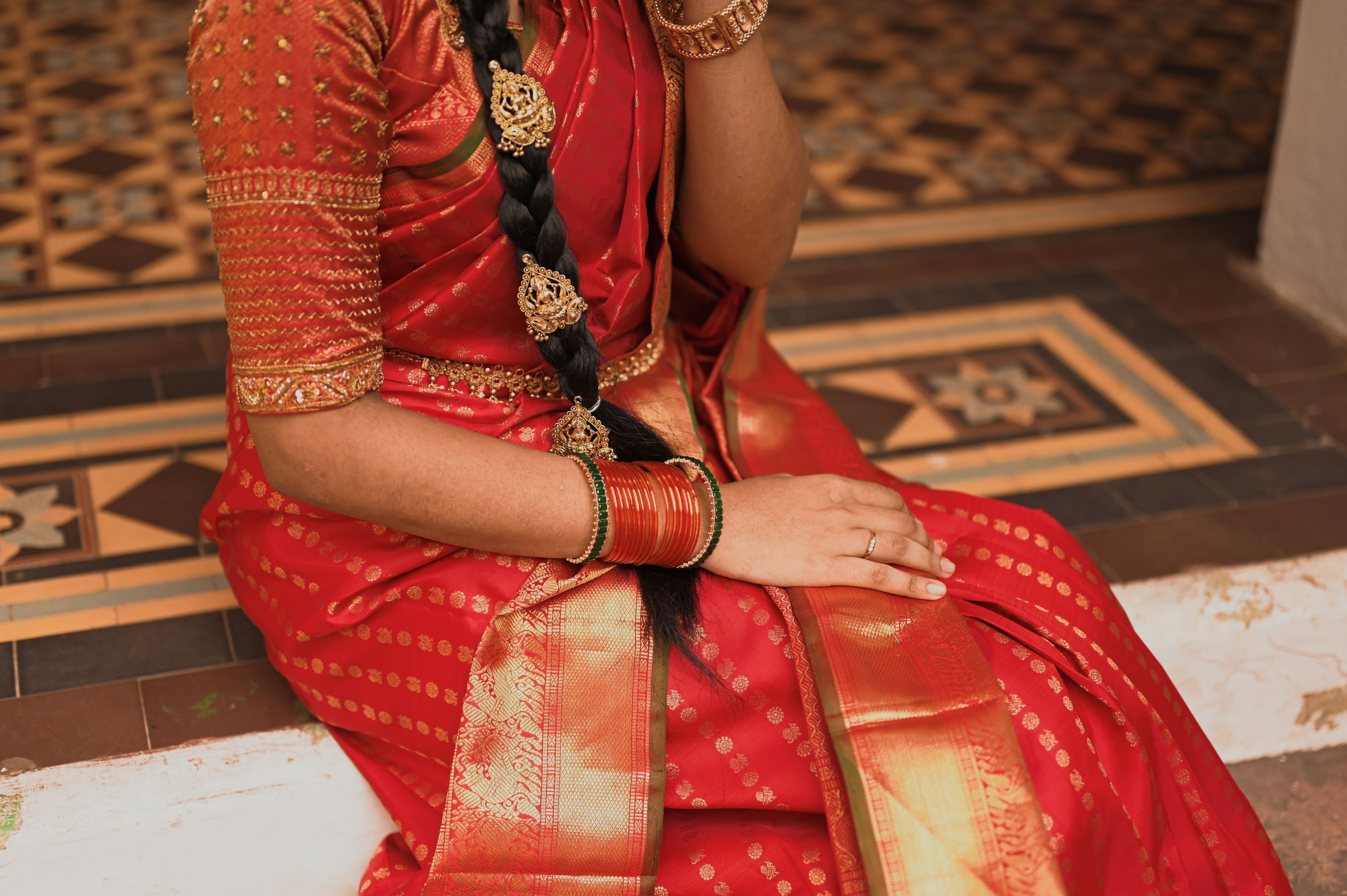 Red Bridal kanchivaram saree