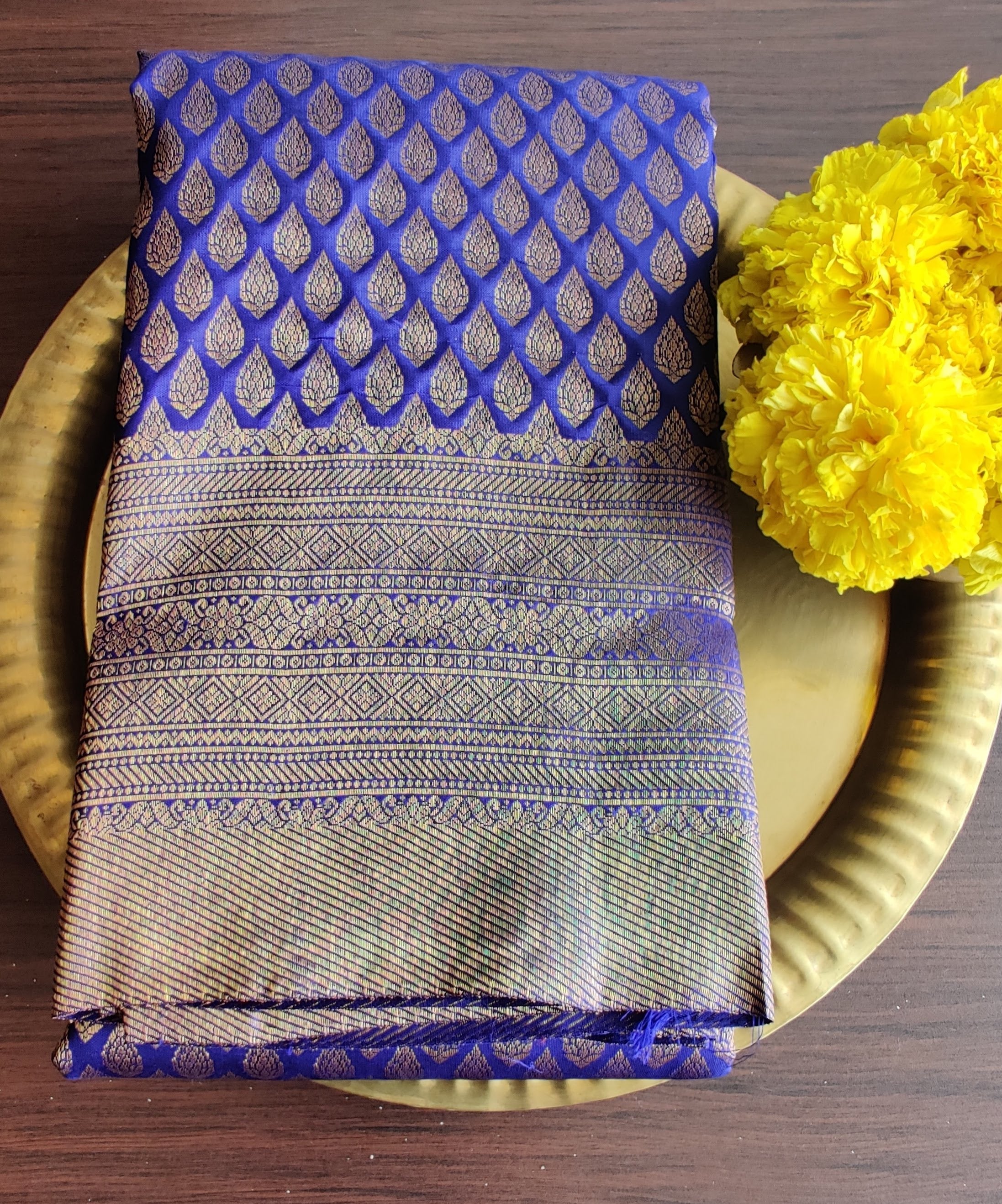 Ink Blue Kanjeevaram silk
